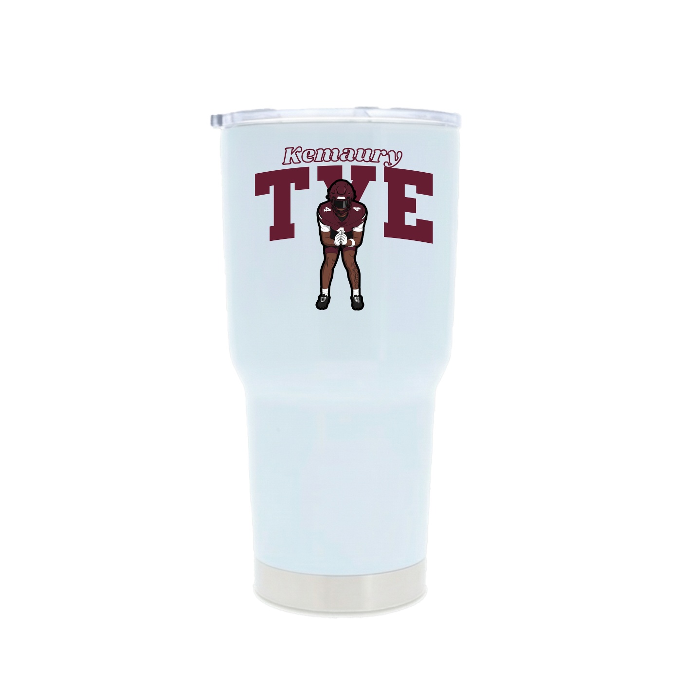 30oz Stainless Steel Tumbler — Name Arch in White