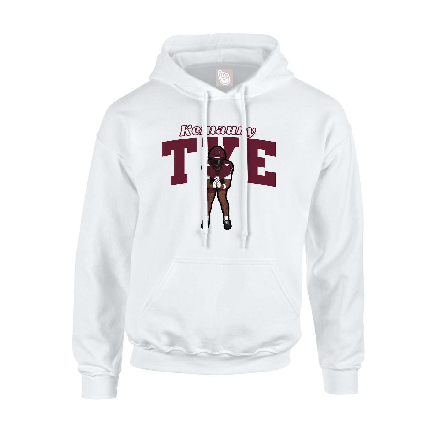 Youth Hoodie — Name Arch in White