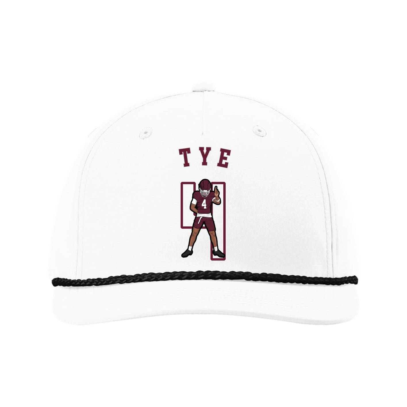 Five-Panel Classic Rope Cap — Shirsey Arch in White