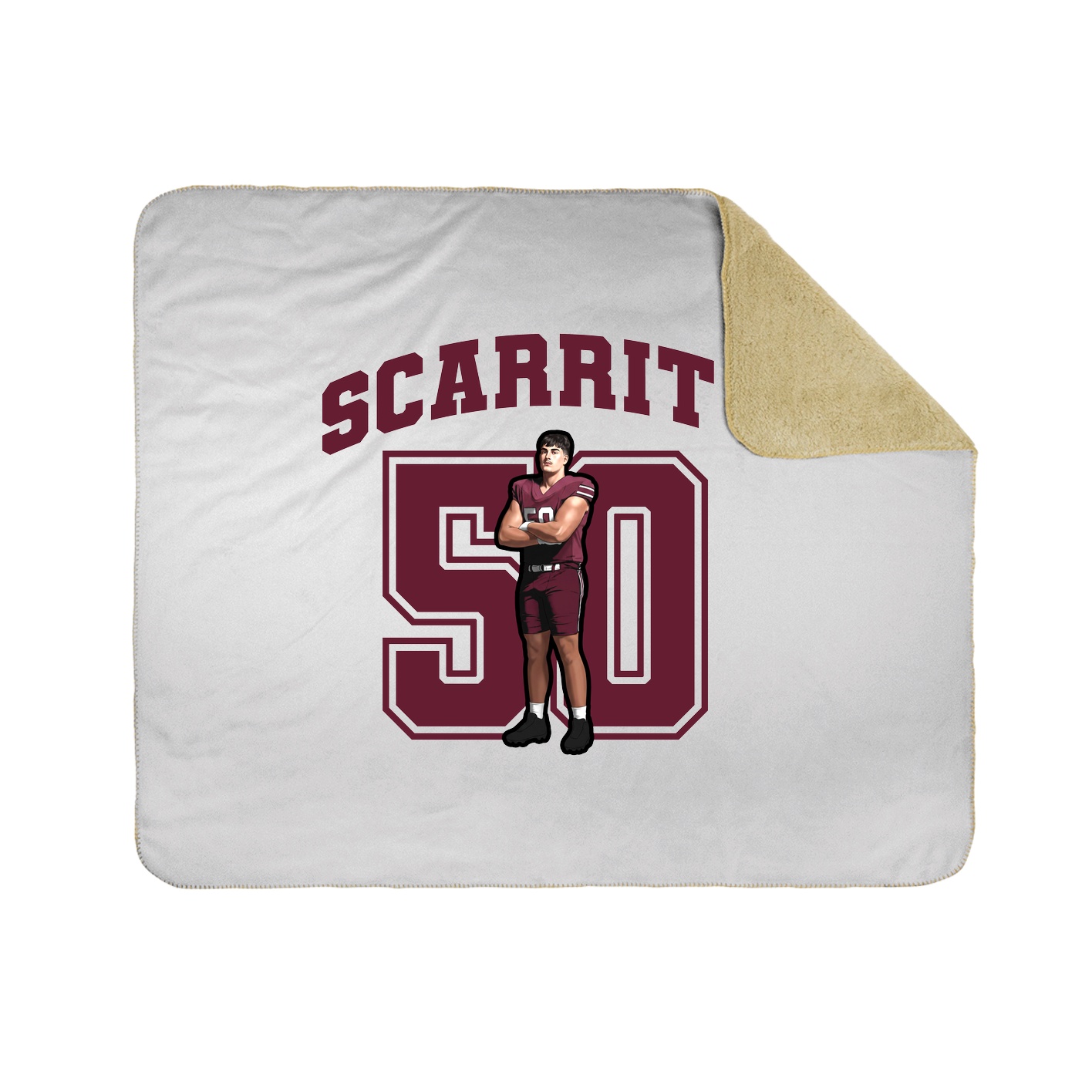 Throw Blanket — Number in White