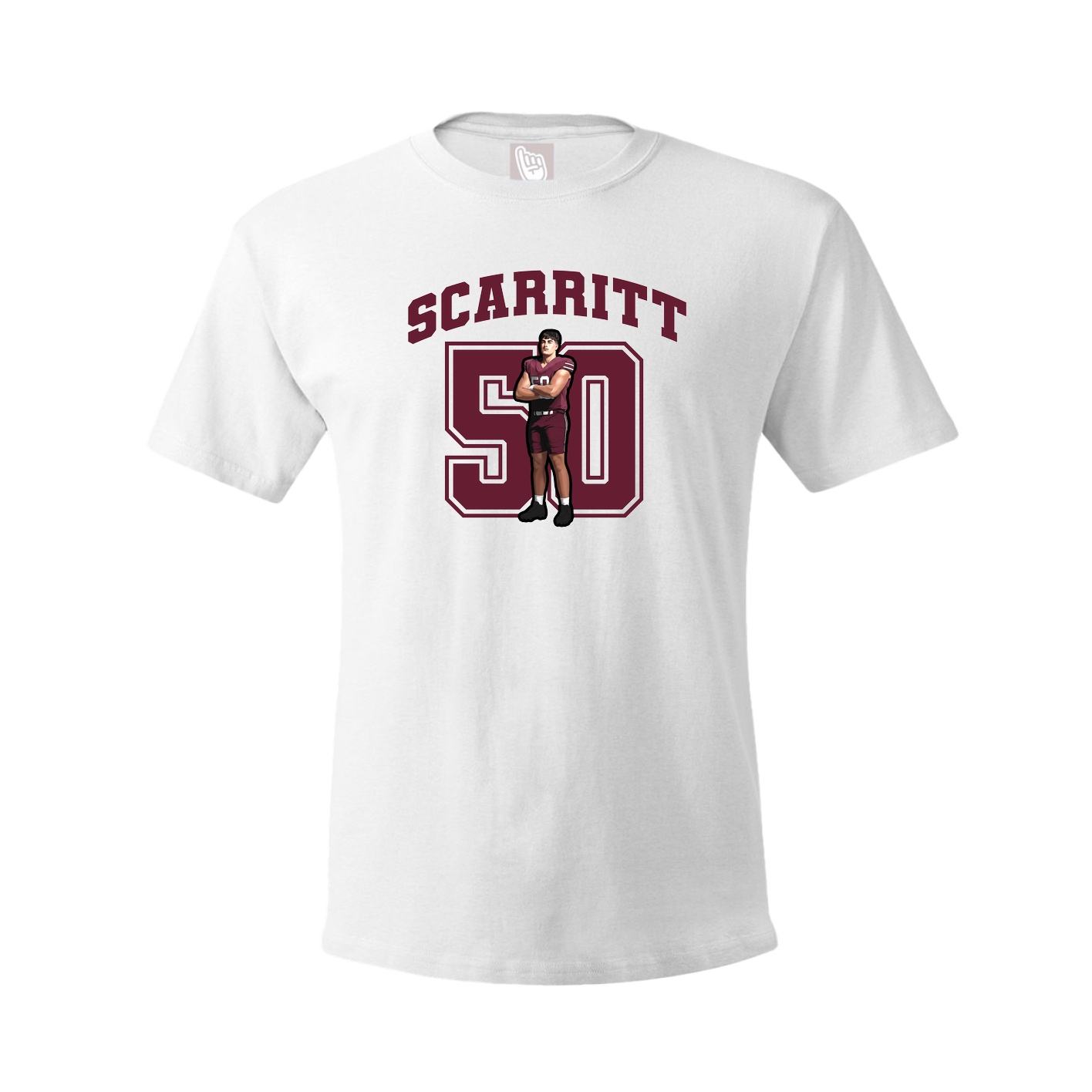 Youth Tee — Number in White