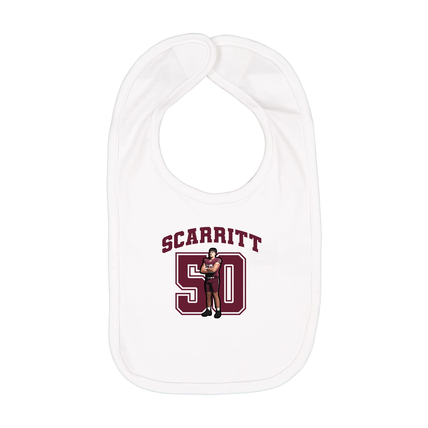 Infant Bib — Number in White