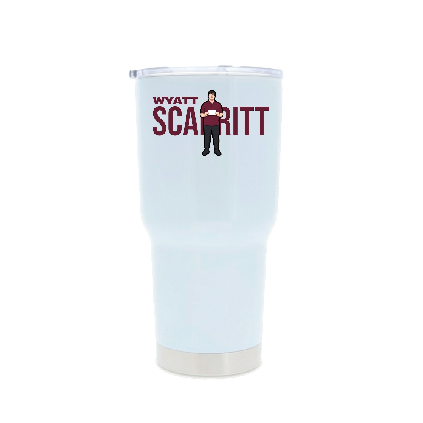30oz Stainless Steel Tumbler — Player Name in White