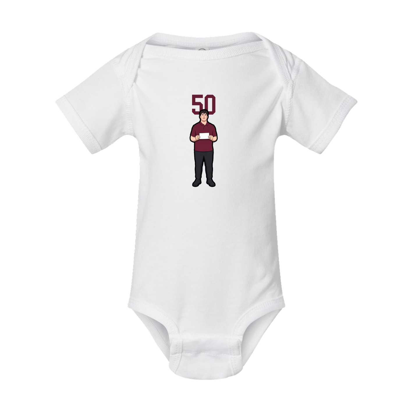 Baby Onesie — Number Top in White