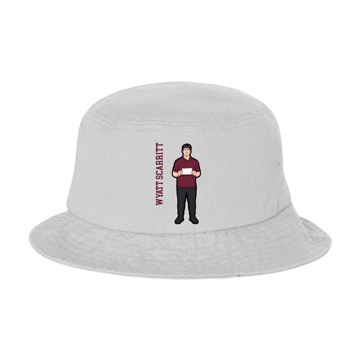 Bucket Cap — Name Vertical in White