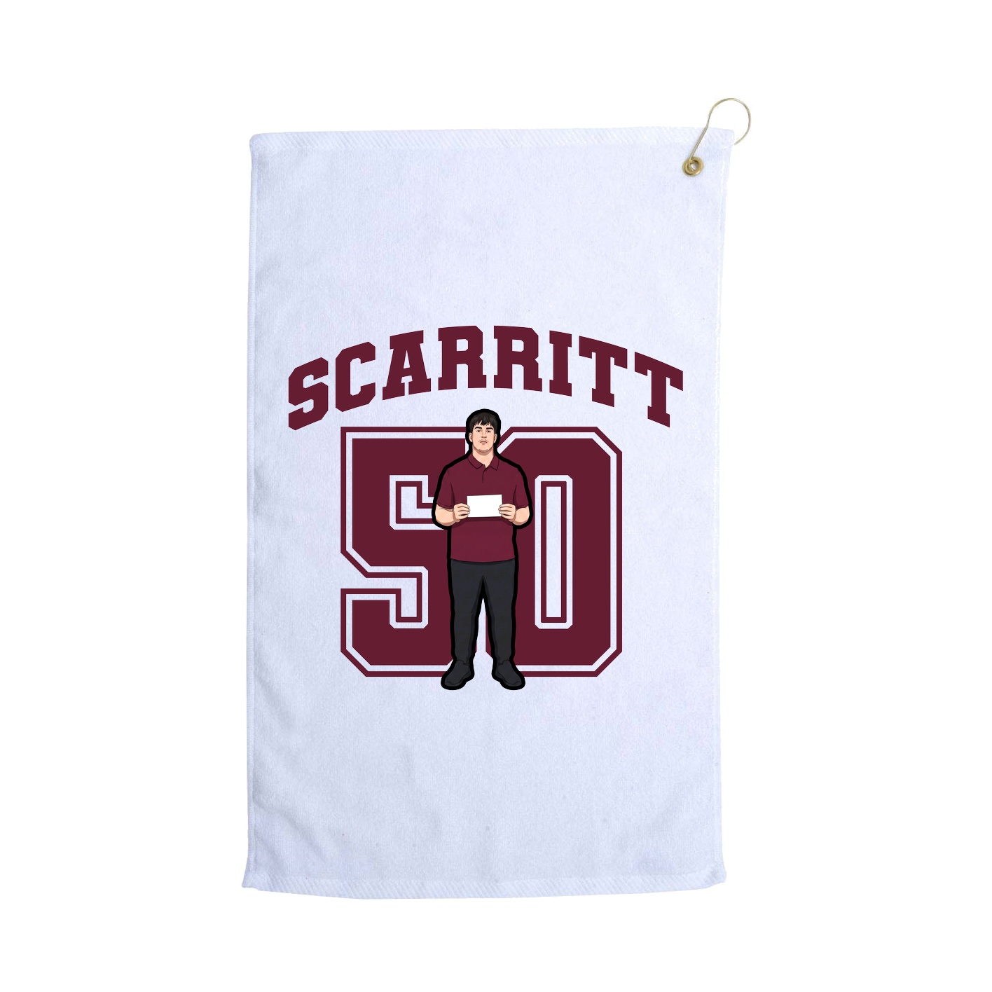 Golf Towel — Number in White
