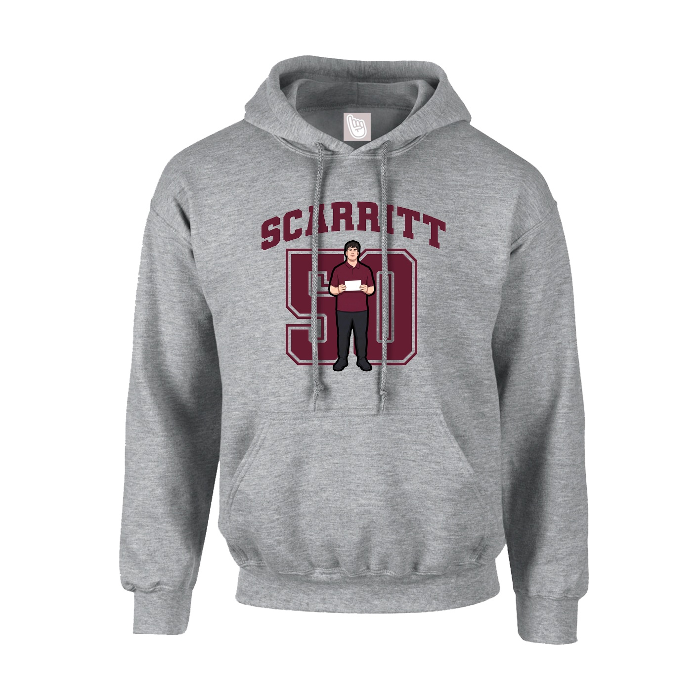 Youth Hoodie — Number in Grey