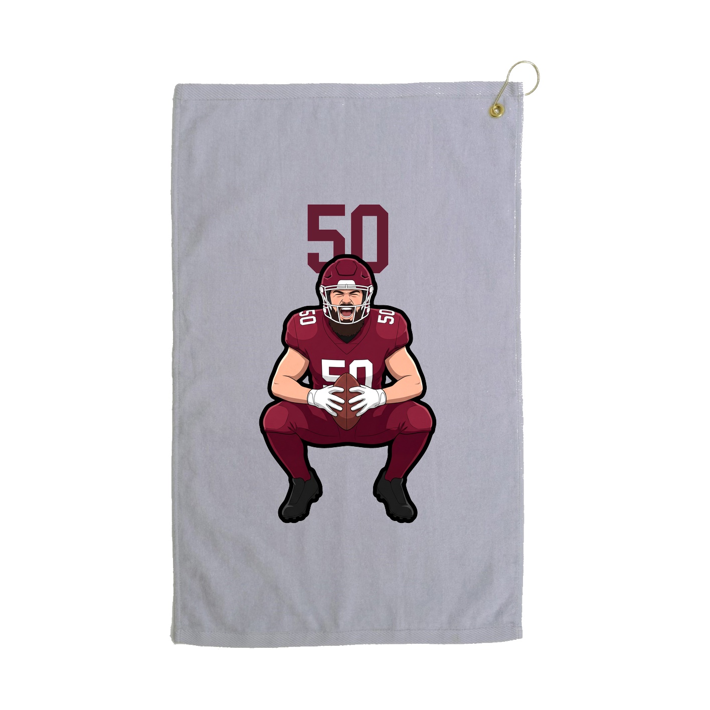 Golf Towel — Number Top in Grey