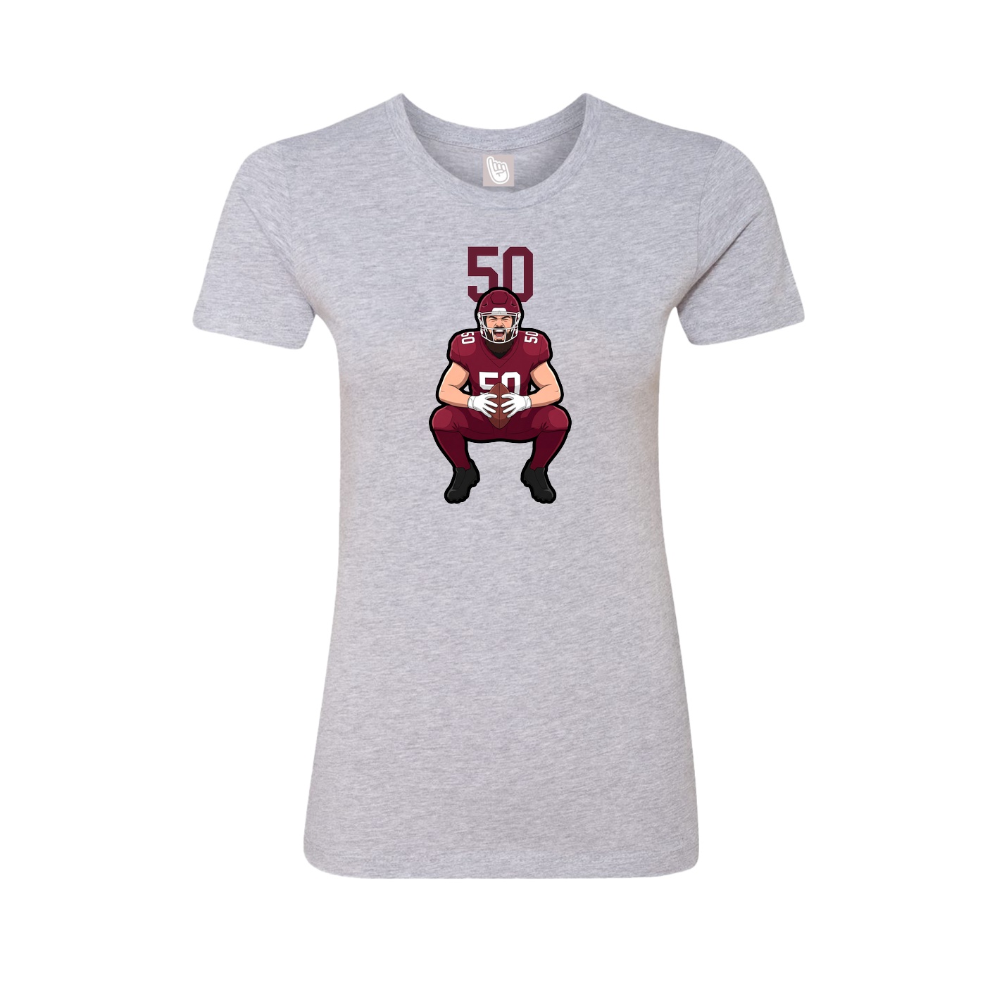 Fitted Women's Tee — Number Top in Grey