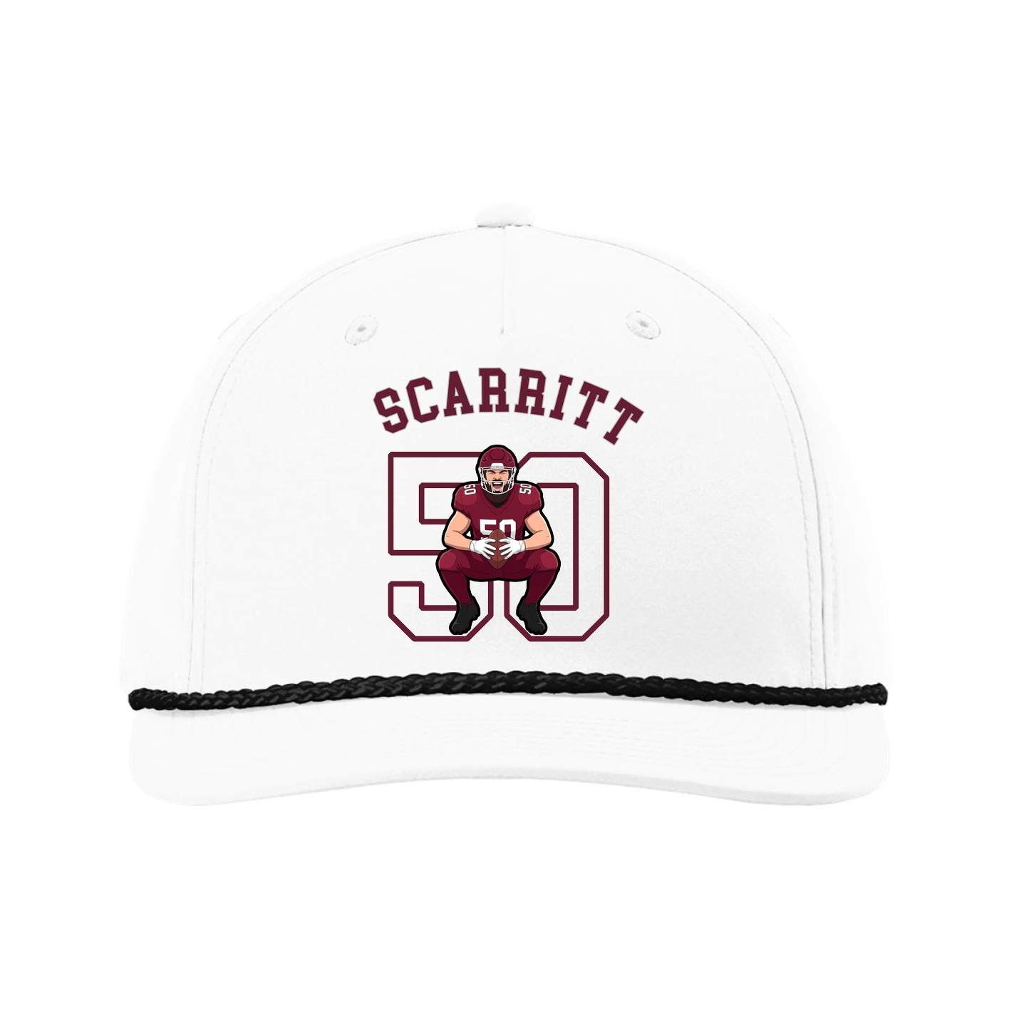 Five-Panel Classic Rope Cap — Shirsey Arch in White