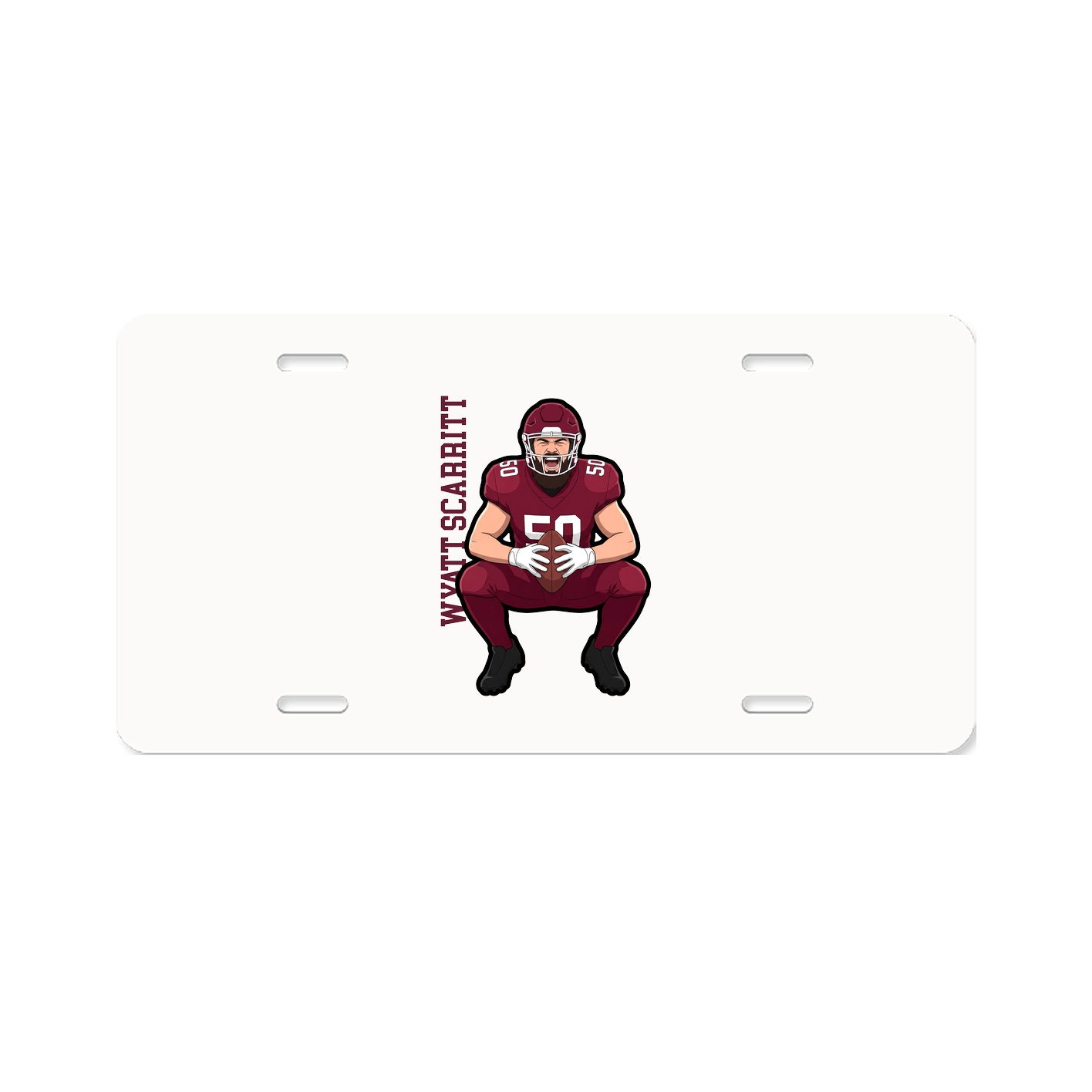 License Plate — Name Vertical in Classic