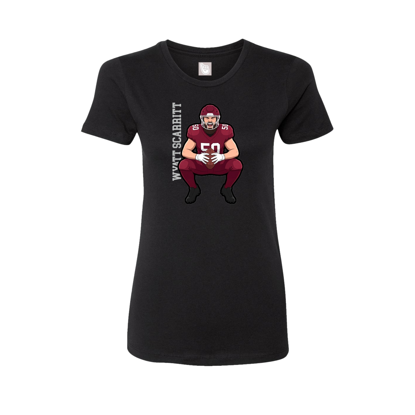 Fitted Women's Tee — Name Vertical in Black