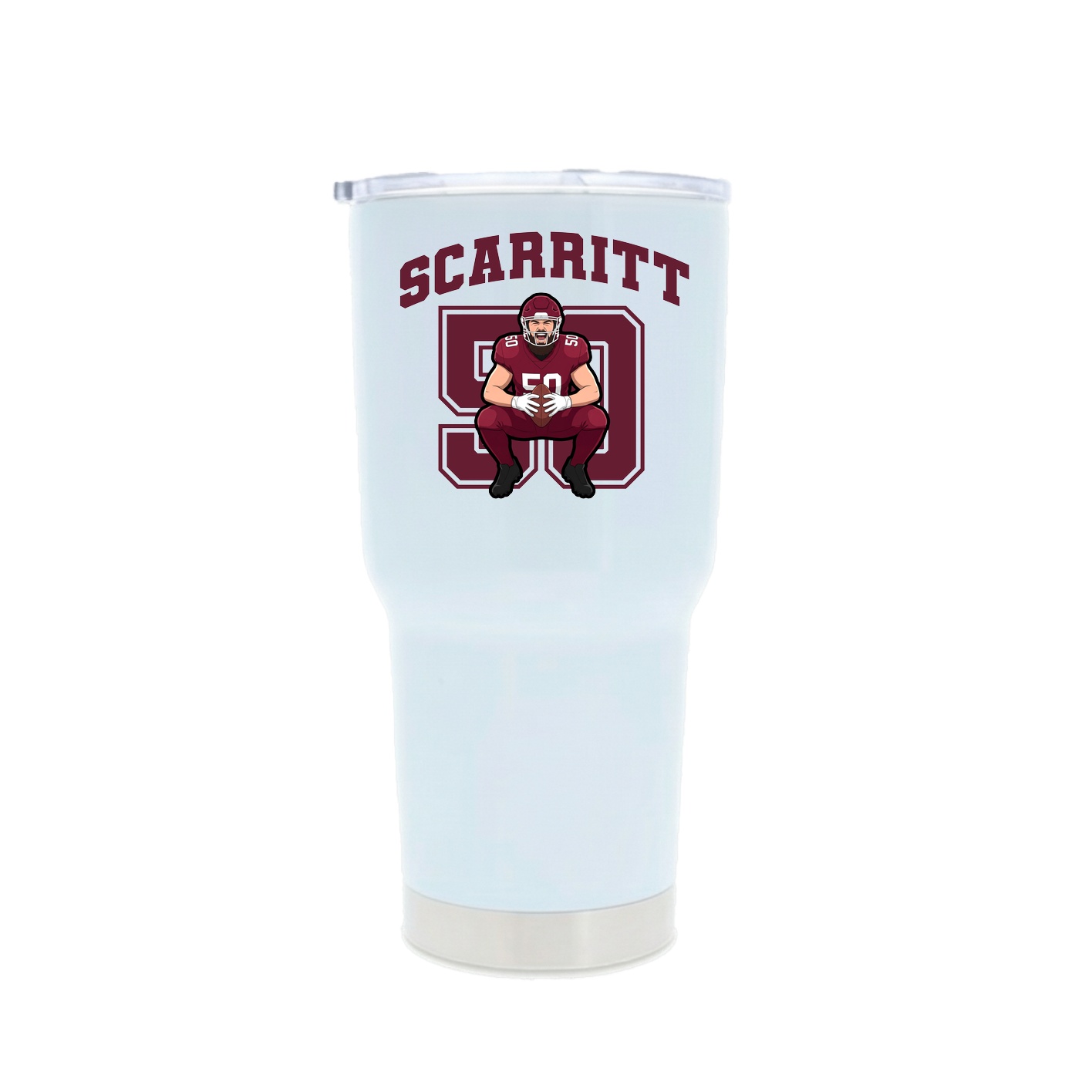 30oz Stainless Steel Tumbler — Number in White