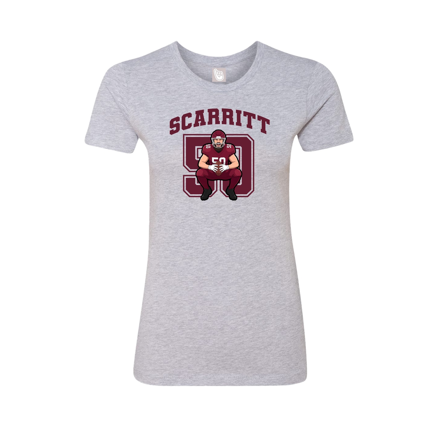 Fitted Women's Tee — Number in Grey