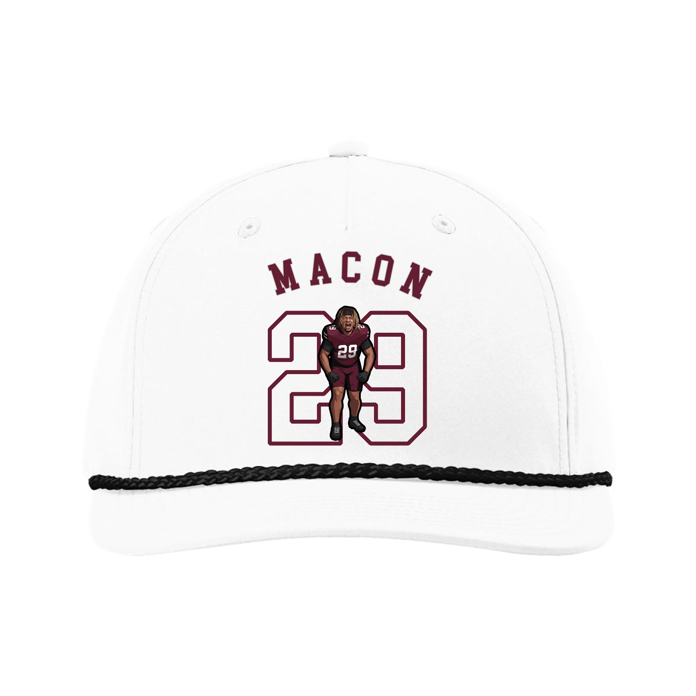 Five-Panel Classic Rope Cap — Shirsey Arch in White