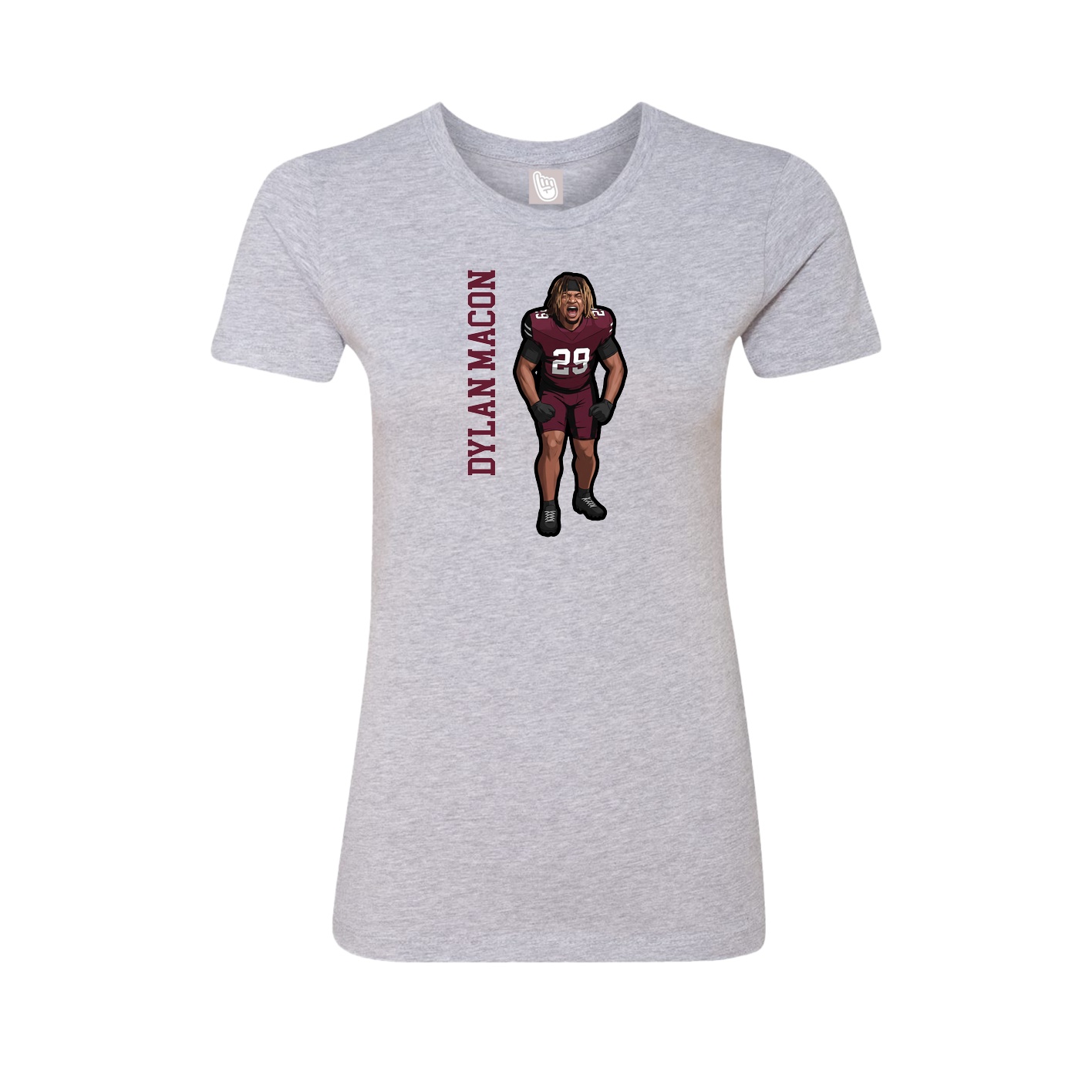 Fitted Women's Tee — Name Vertical in Grey