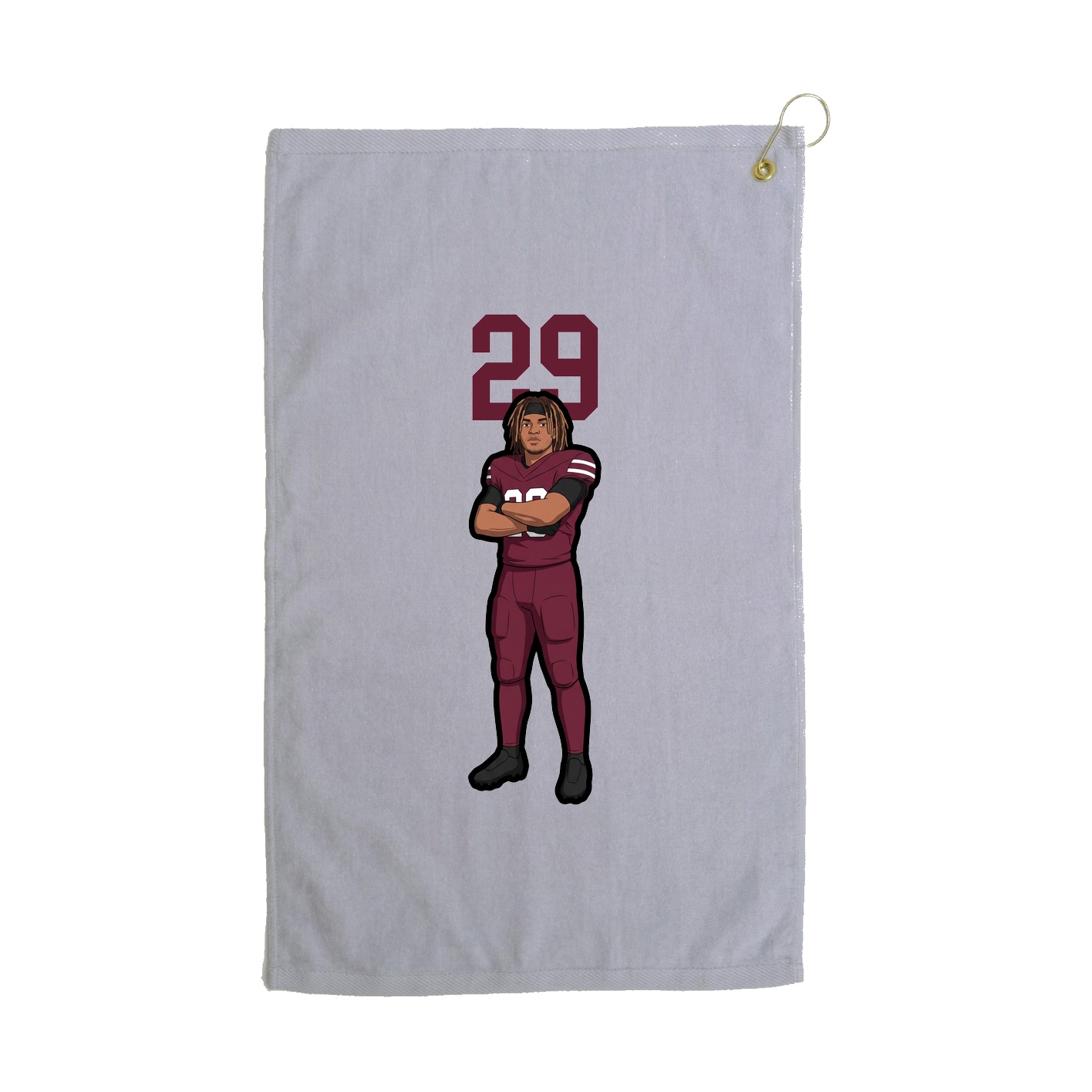 Golf Towel — Number Top in Grey