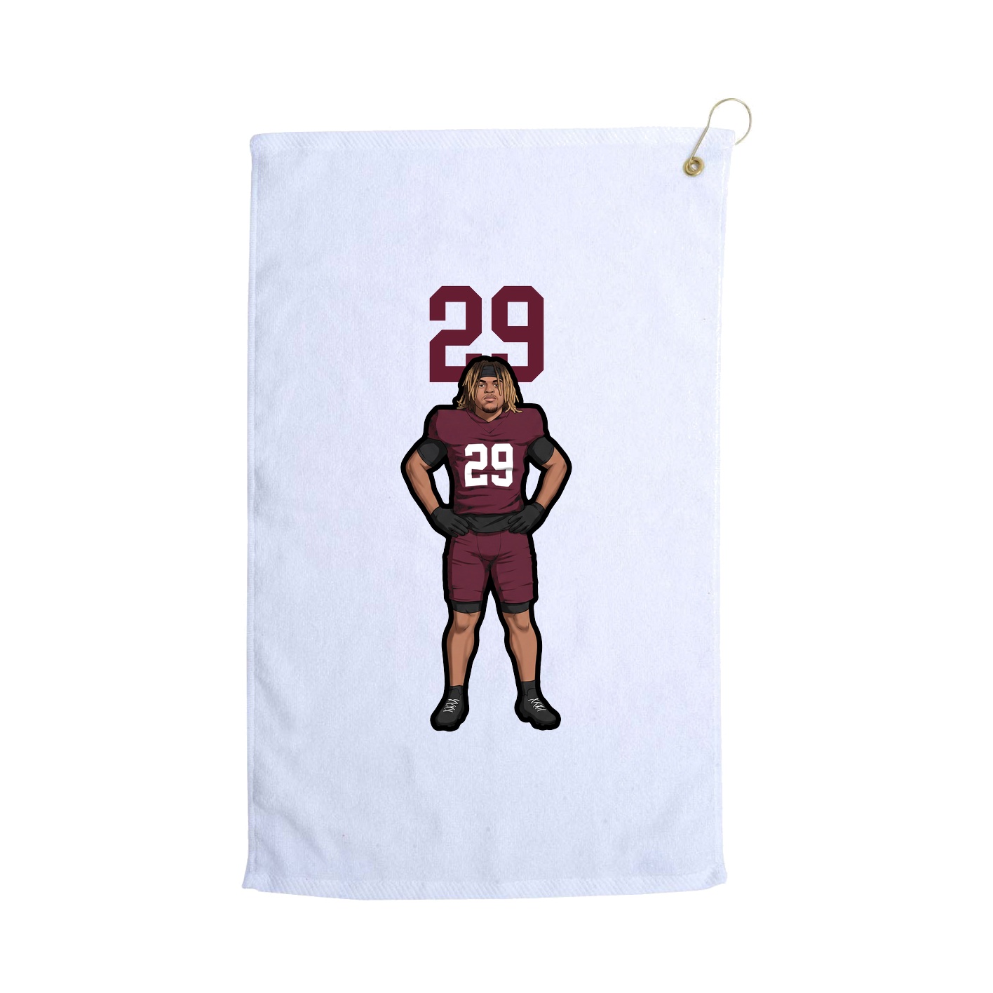 Golf Towel — Number Top in White
