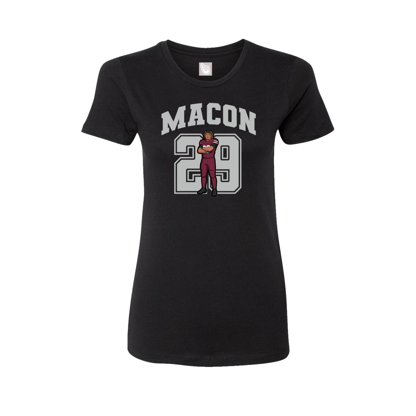 Fitted Women's Tee — Number in Black