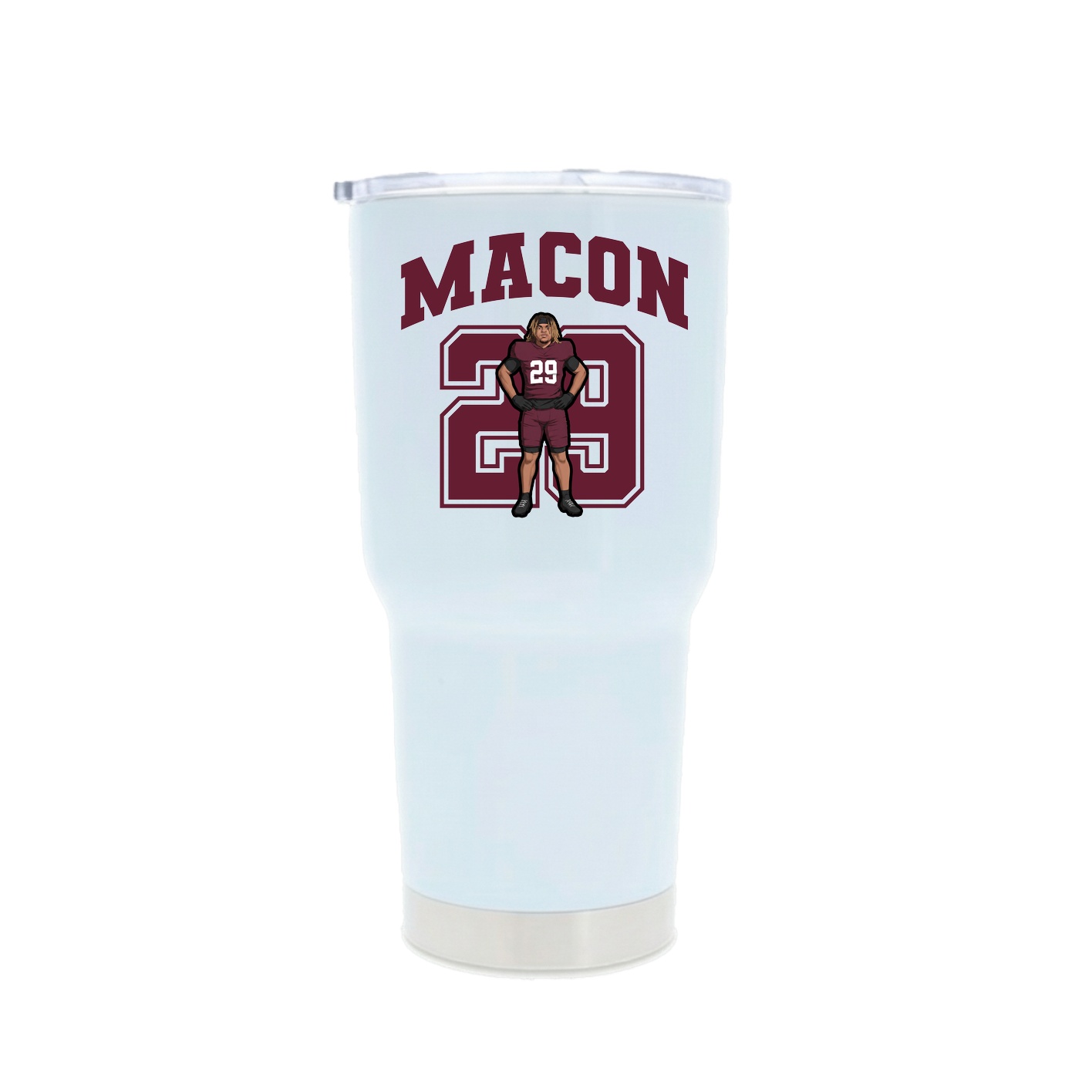 30oz Stainless Steel Tumbler — Number in White