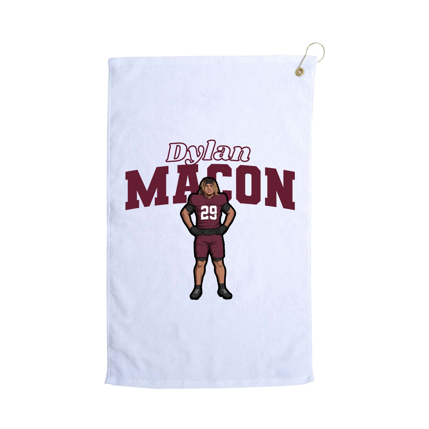 Golf Towel — Name Arch in White