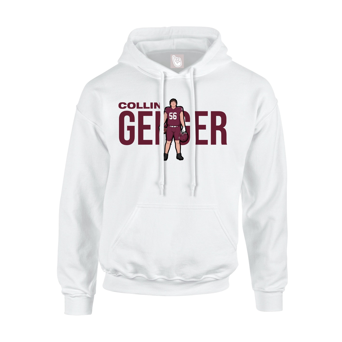 Youth Hoodie — Player Name in White