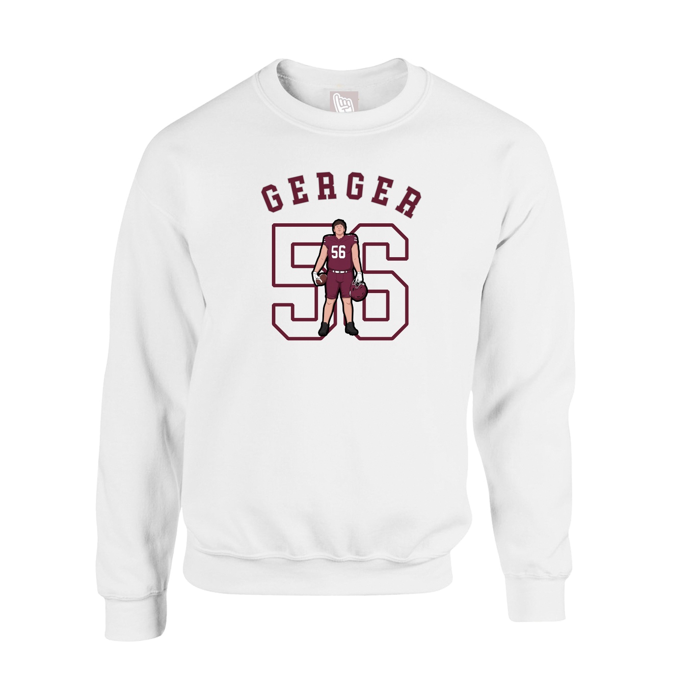 Fleece Crew — Shirsey Arch in White