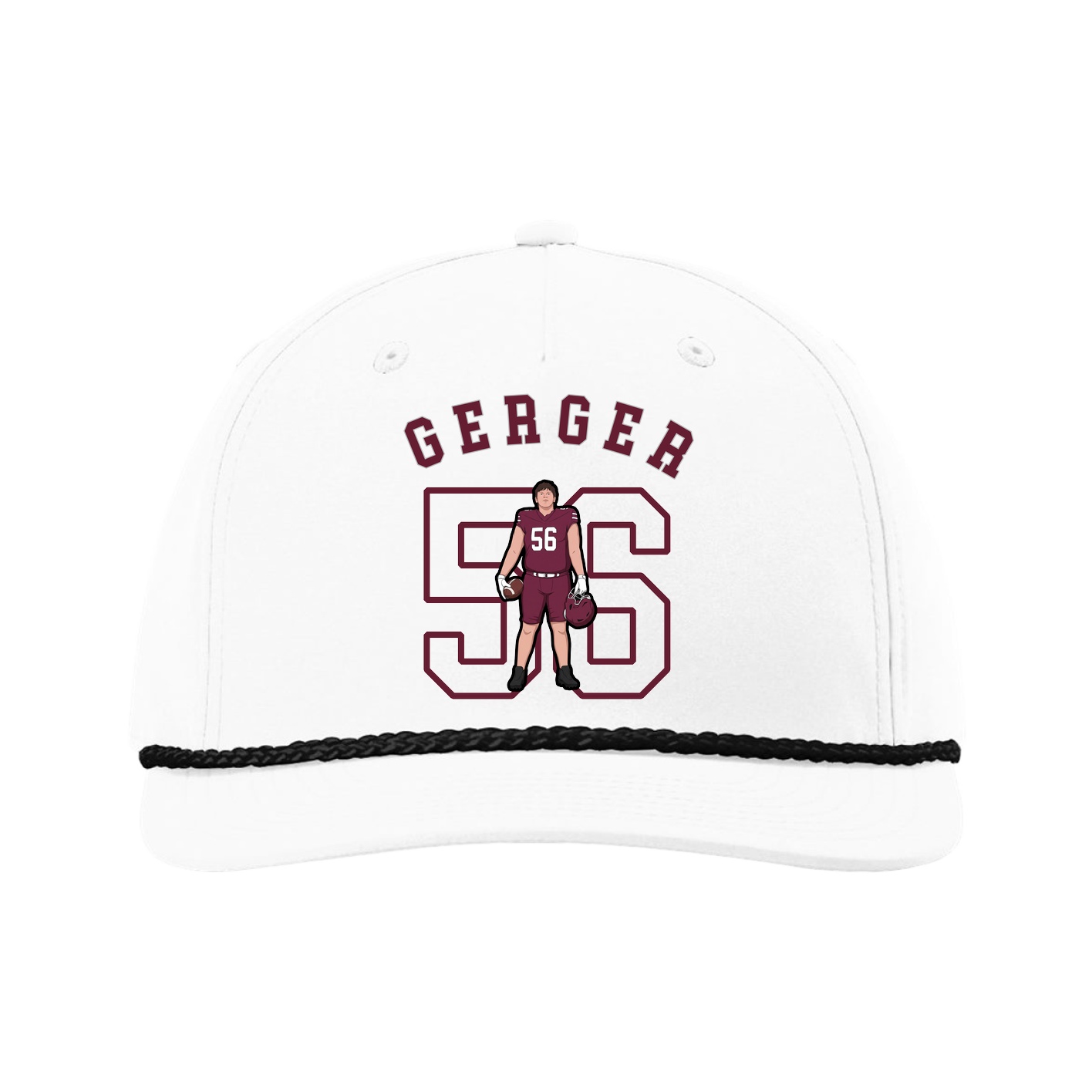 Five-Panel Classic Rope Cap — Shirsey Arch in White