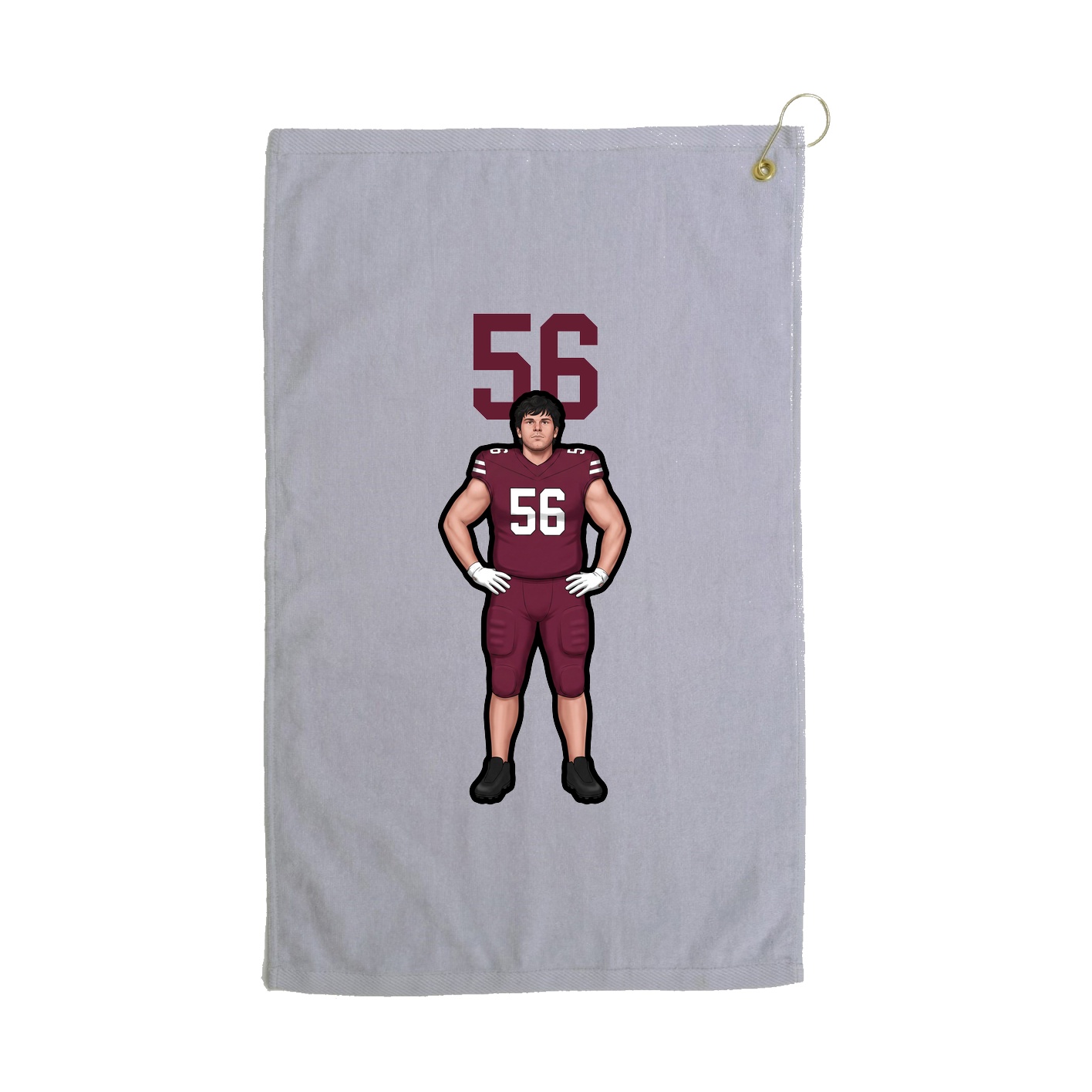 Golf Towel — Number Top in Grey