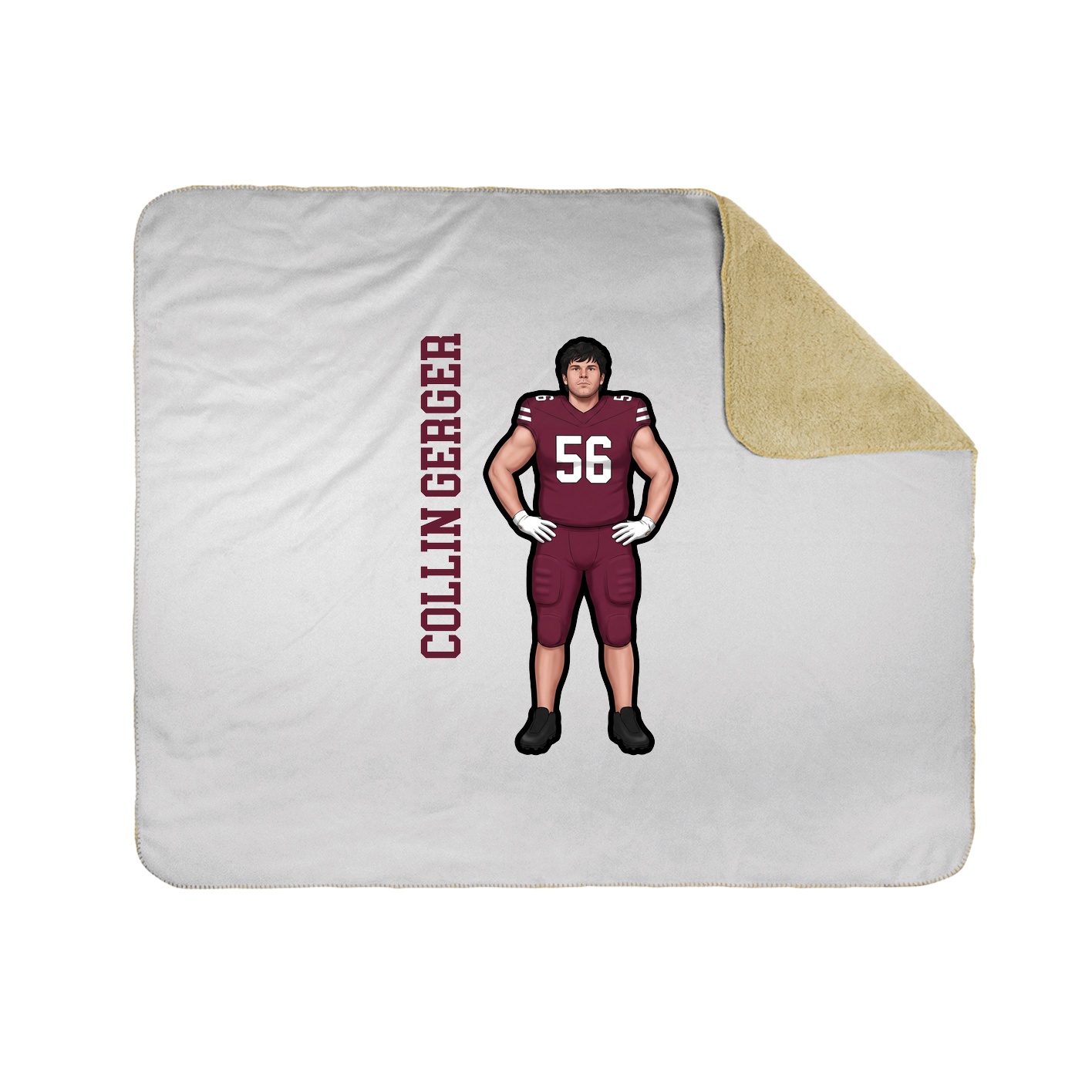 Throw Blanket — Name Vertical in White