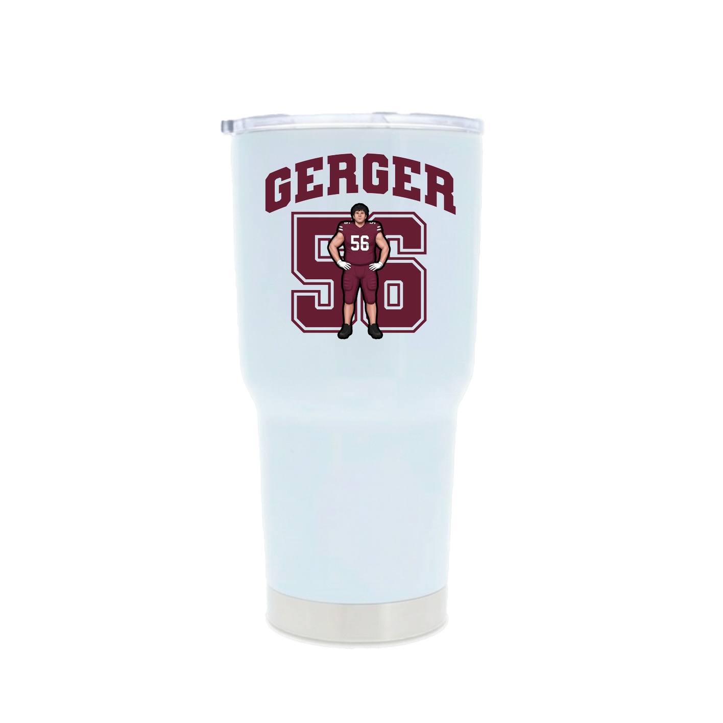 30oz Stainless Steel Tumbler — Number in White