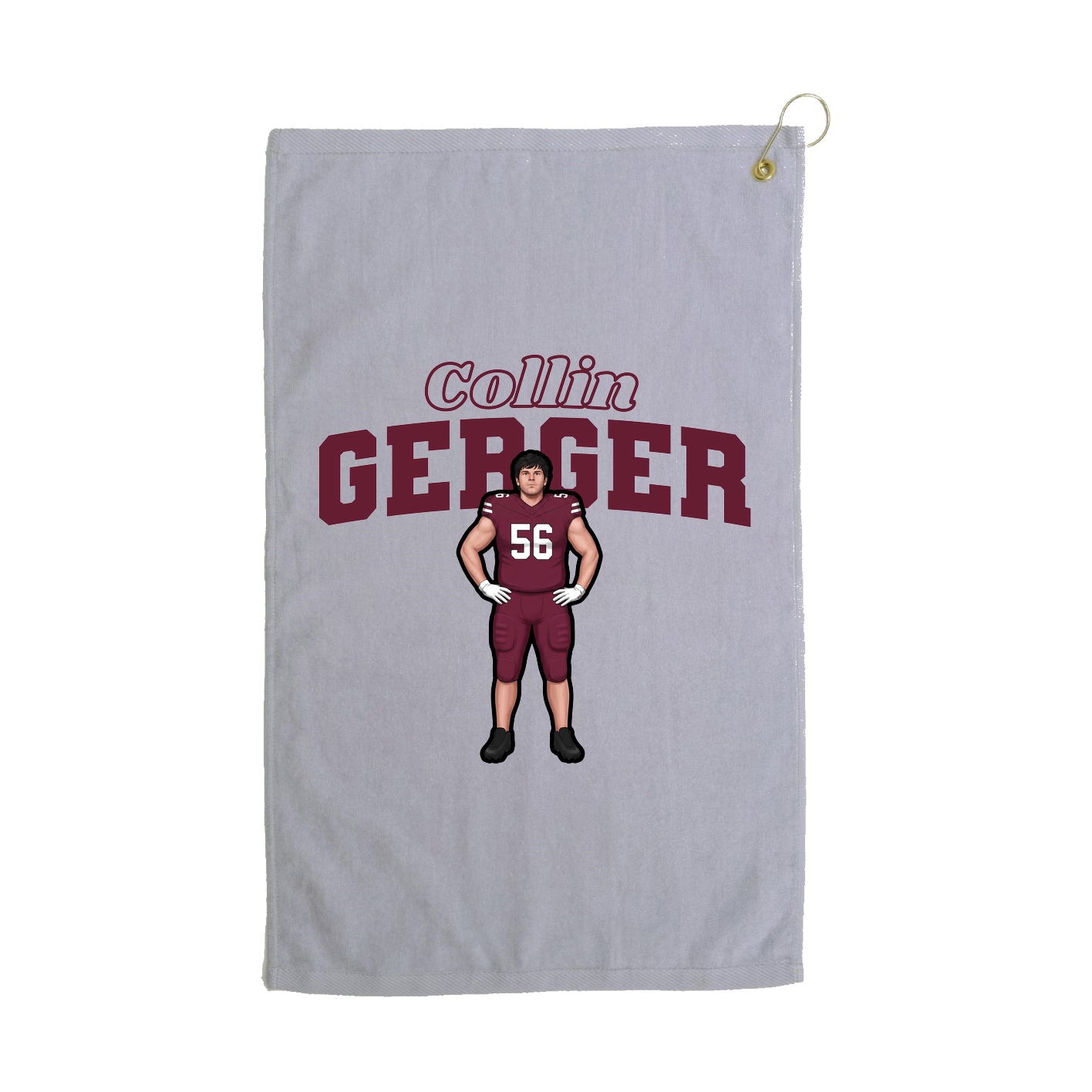 Golf Towel — Name Arch in Grey