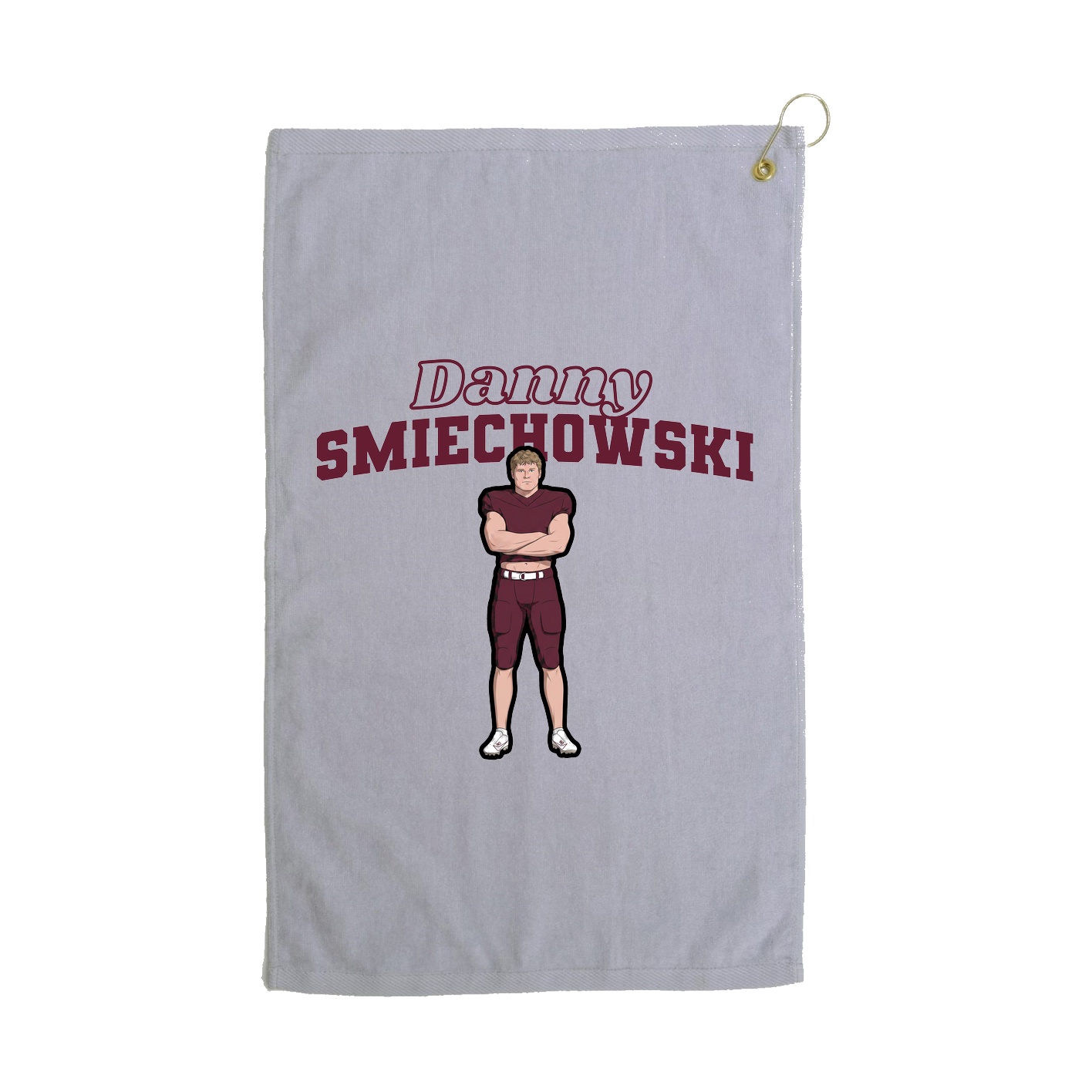Golf Towel — Name Arch in Grey