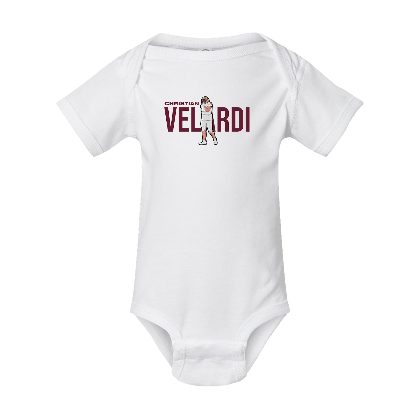 Baby Onesie — Player Name in White