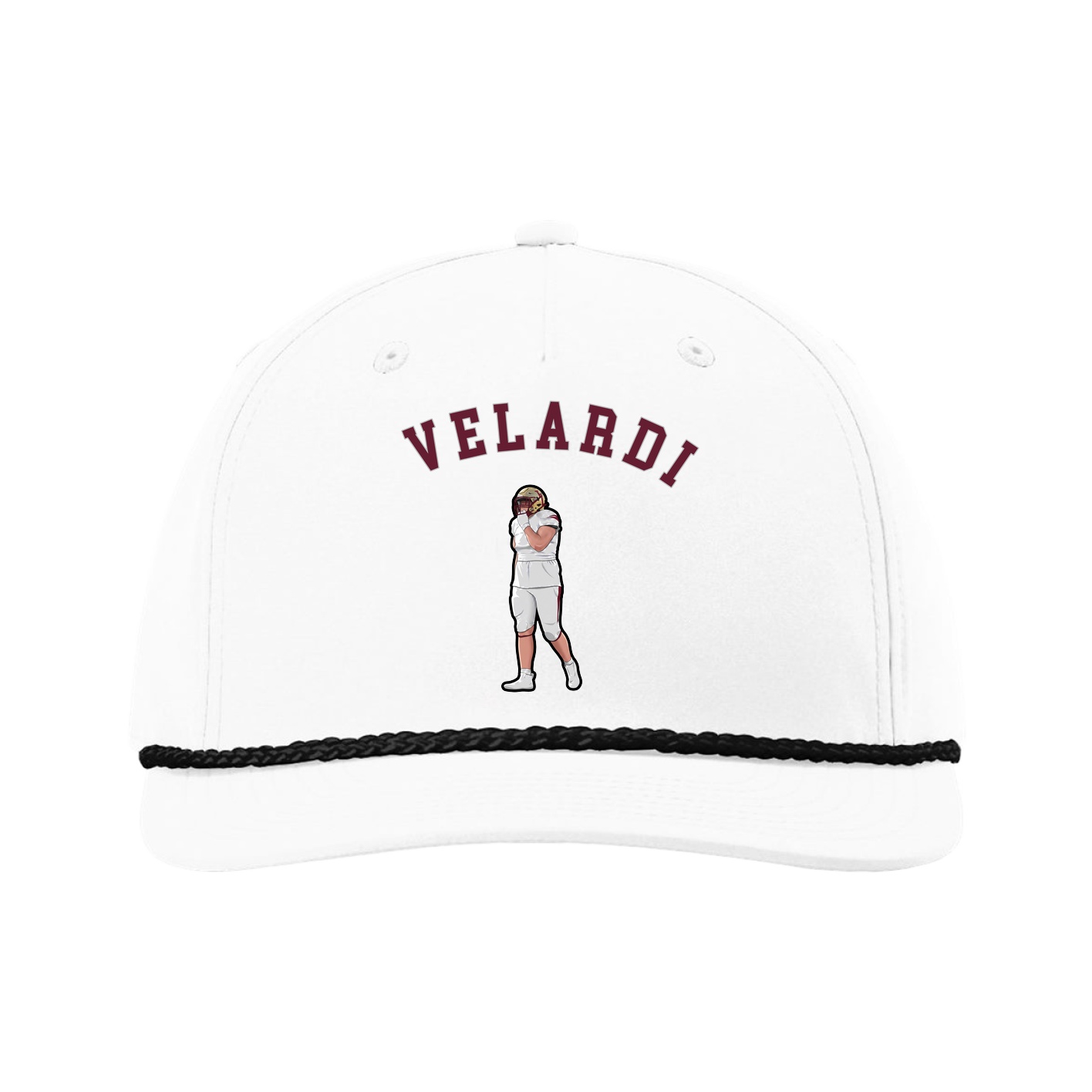 Five-Panel Classic Rope Cap — Shirsey Arch in White