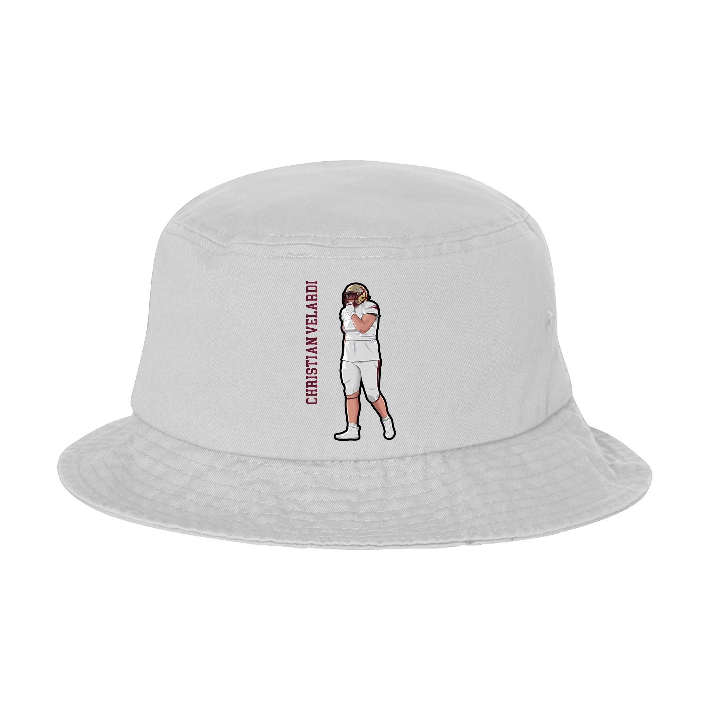 Bucket Cap — Name Vertical in White
