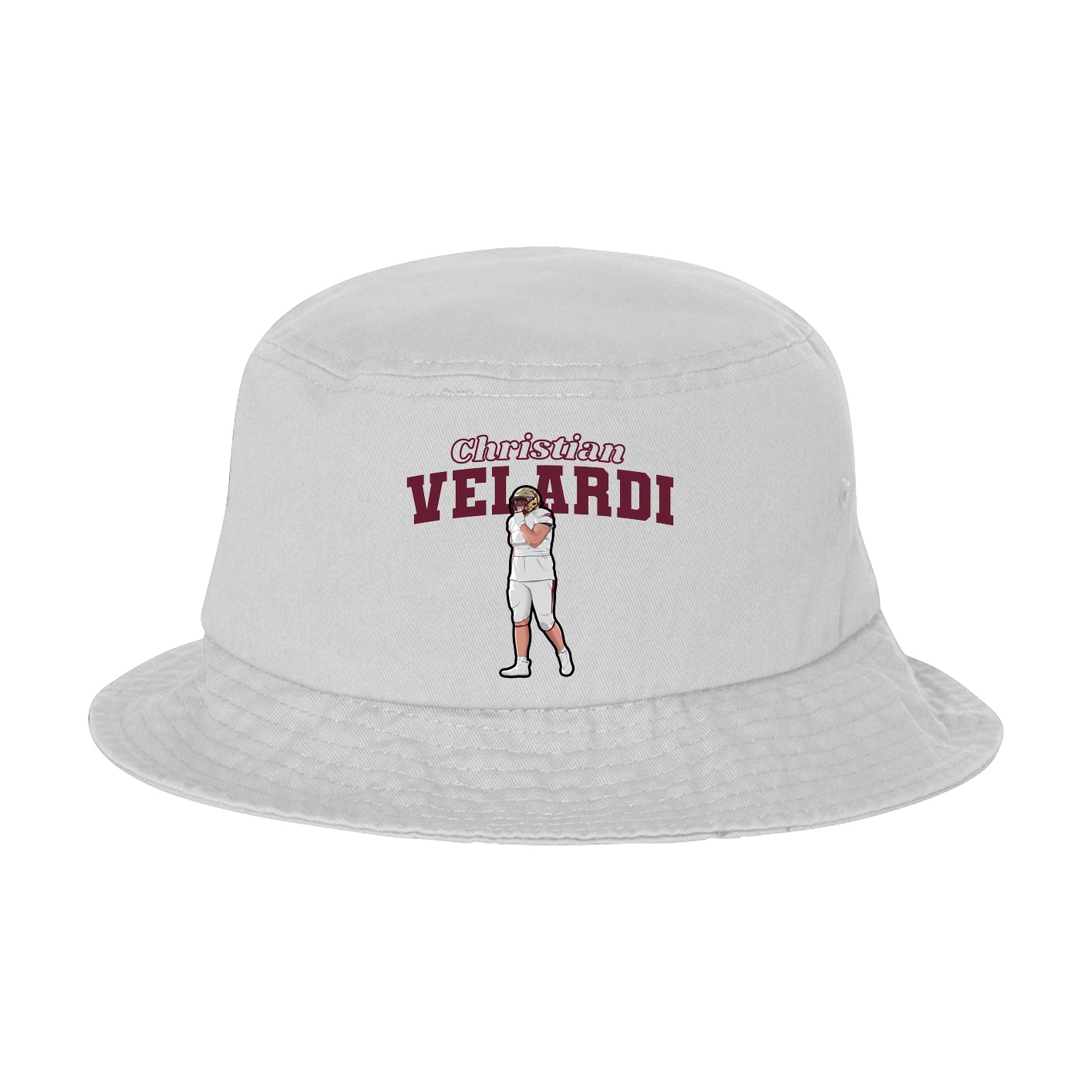 Bucket Cap — Name Arch in White