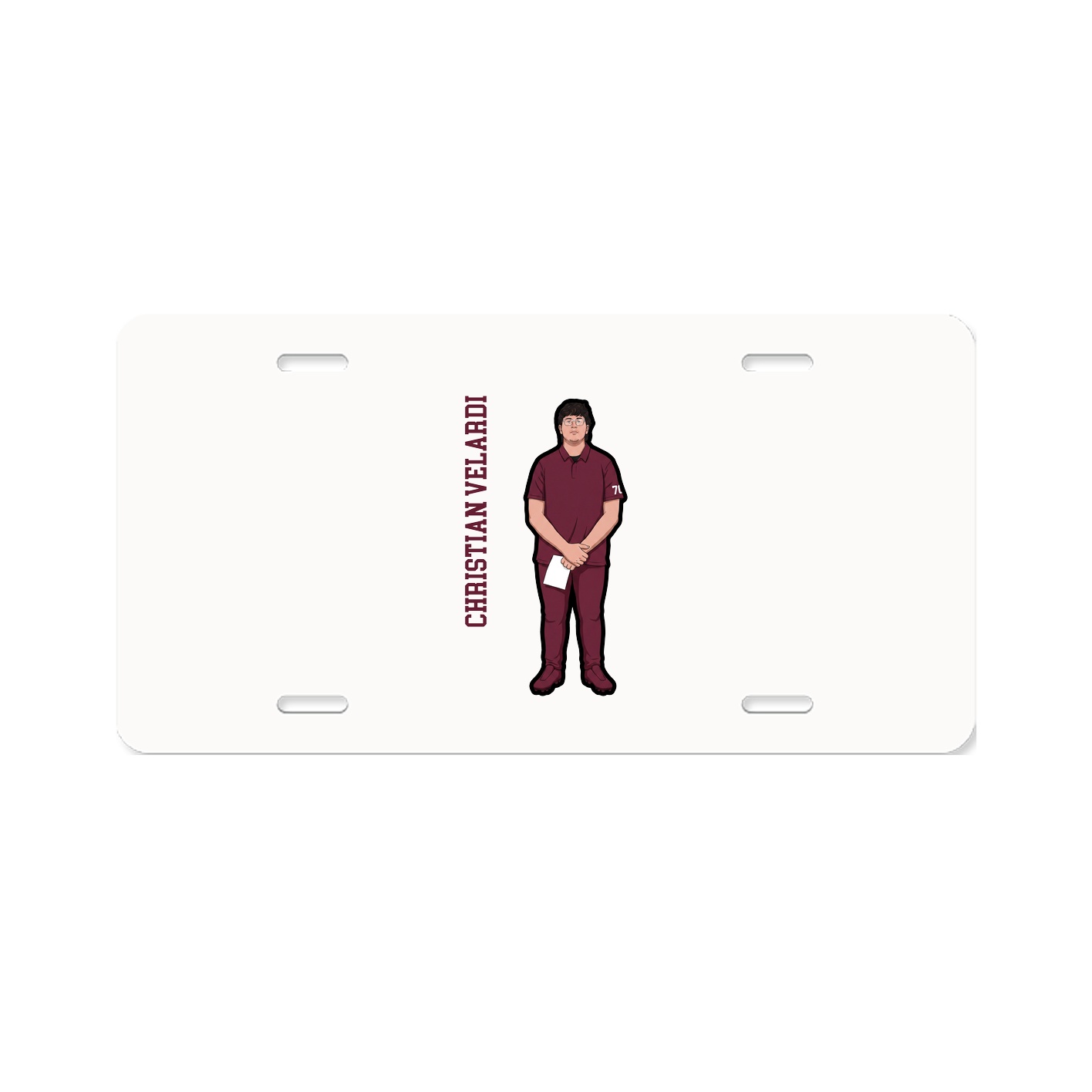 License Plate — Name Vertical in Classic