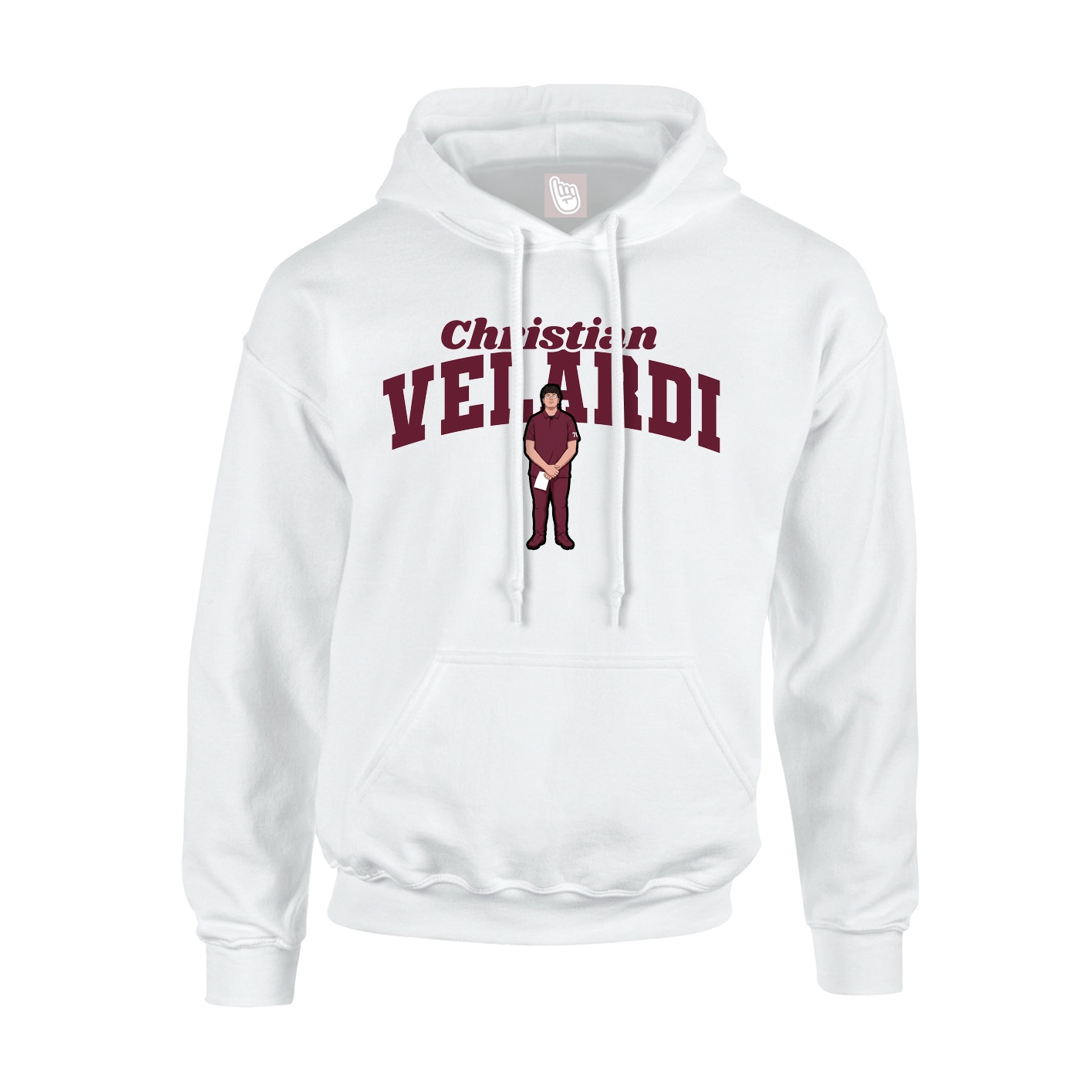 Youth Hoodie — Signature Arch in White