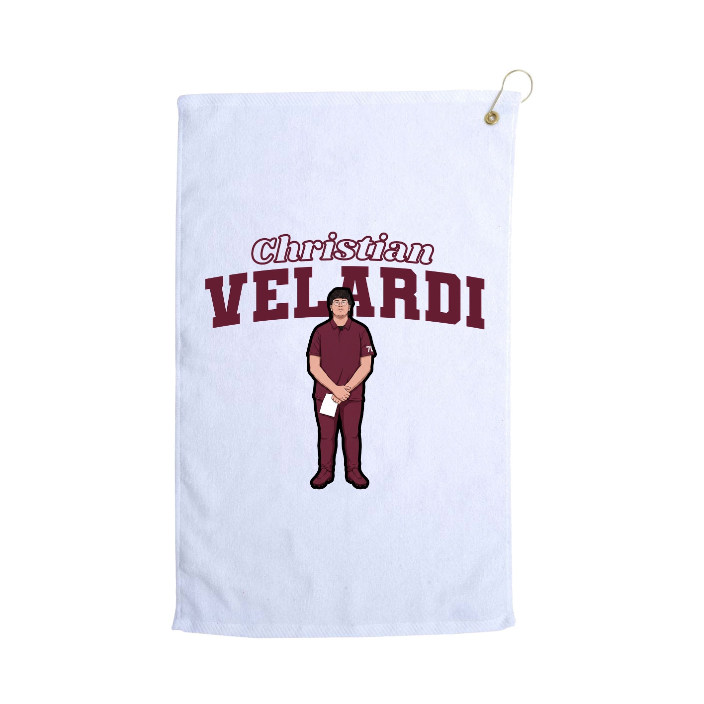 Golf Towel — Name Arch in White