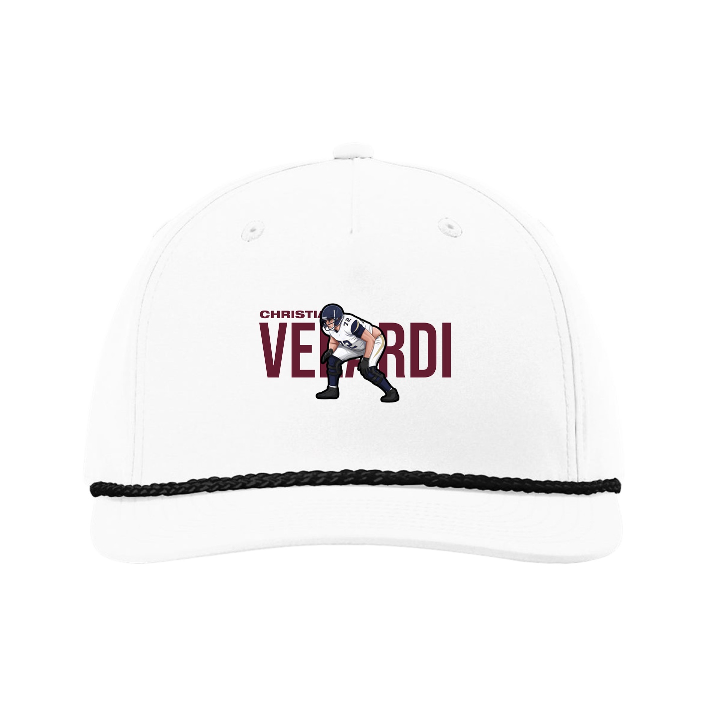 Five-Panel Classic Rope Cap — Player Name in White