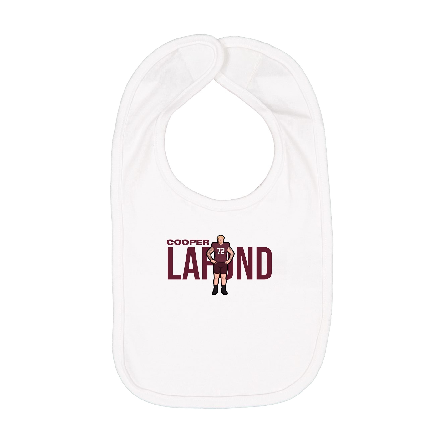 Infant Bib — Player Name in White