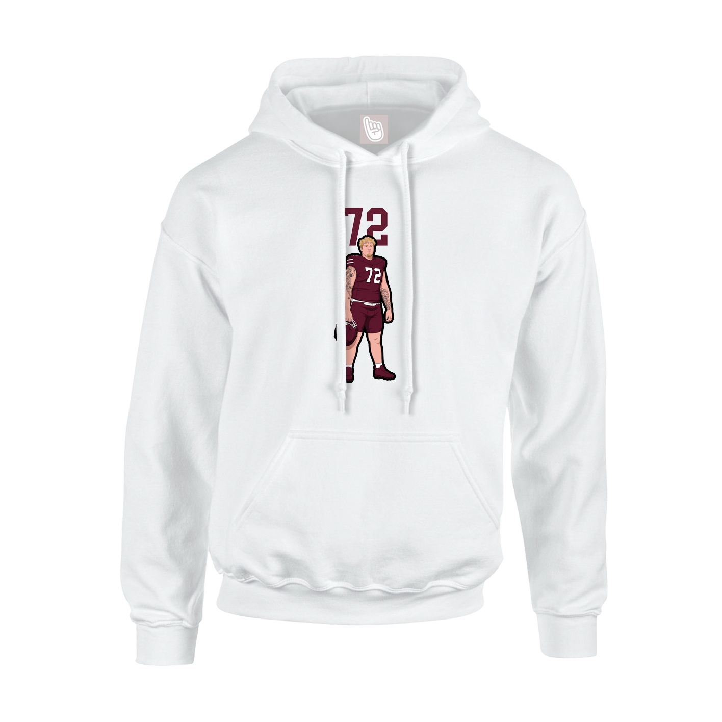 Hoodie — Number Top in White