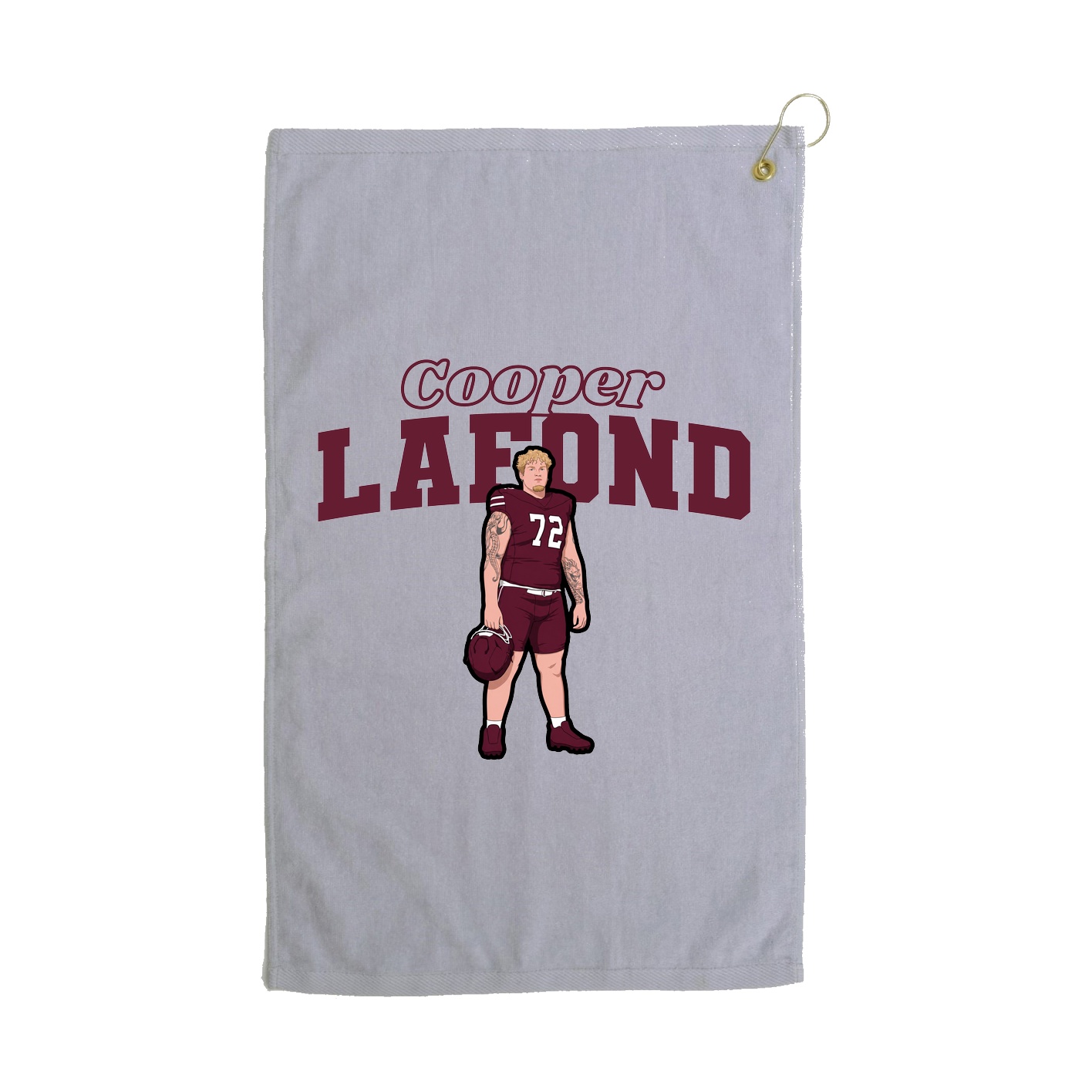 Golf Towel — Name Arch in Grey