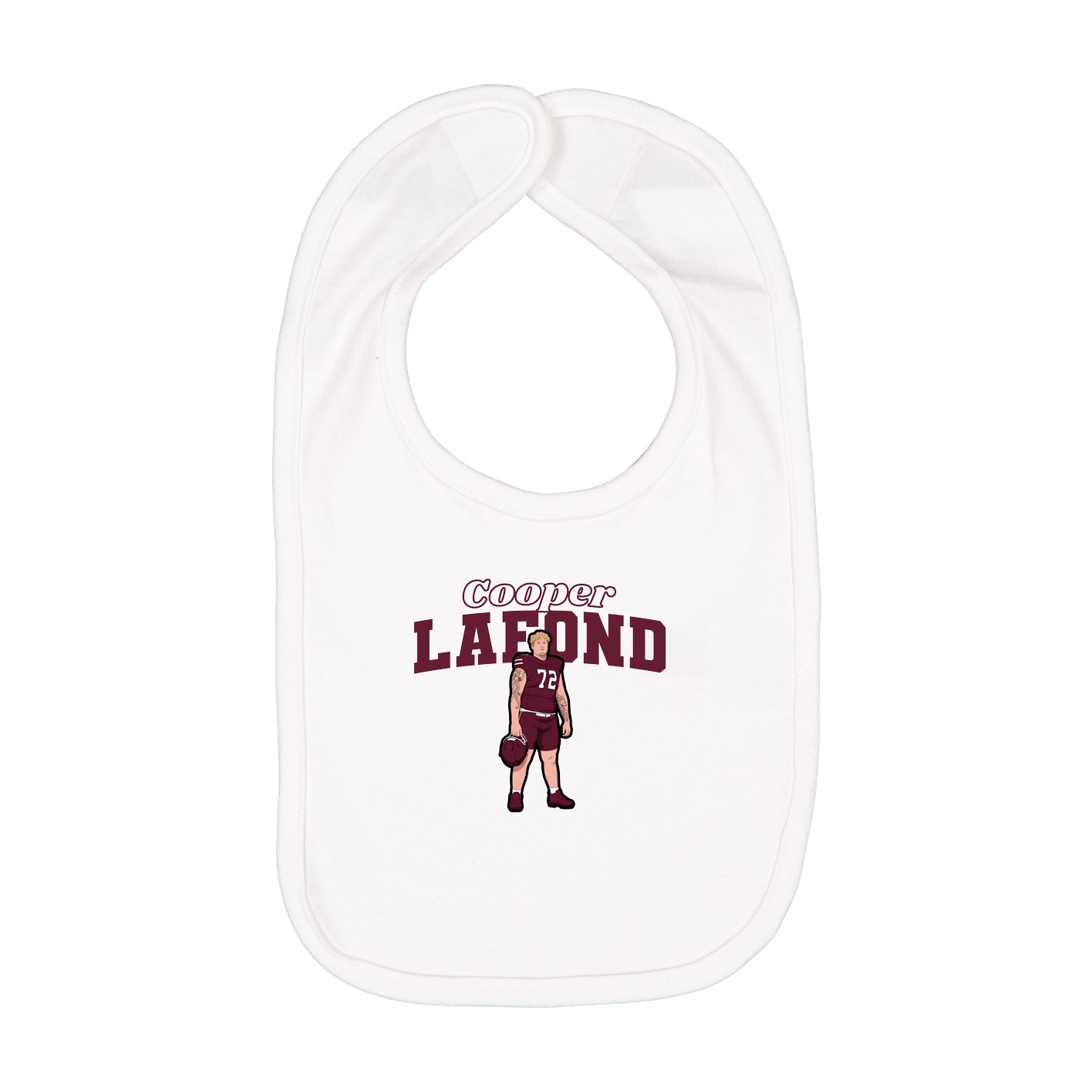 Infant Bib — Name Arch in White