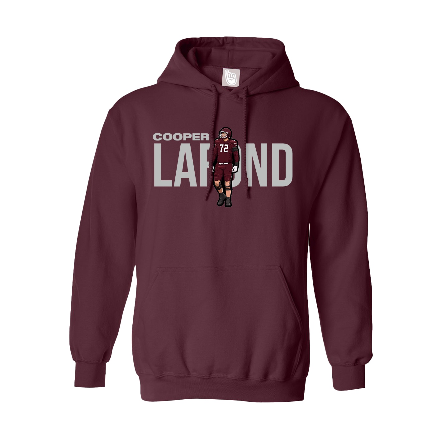Youth Hoodie — Player Name in Maroon