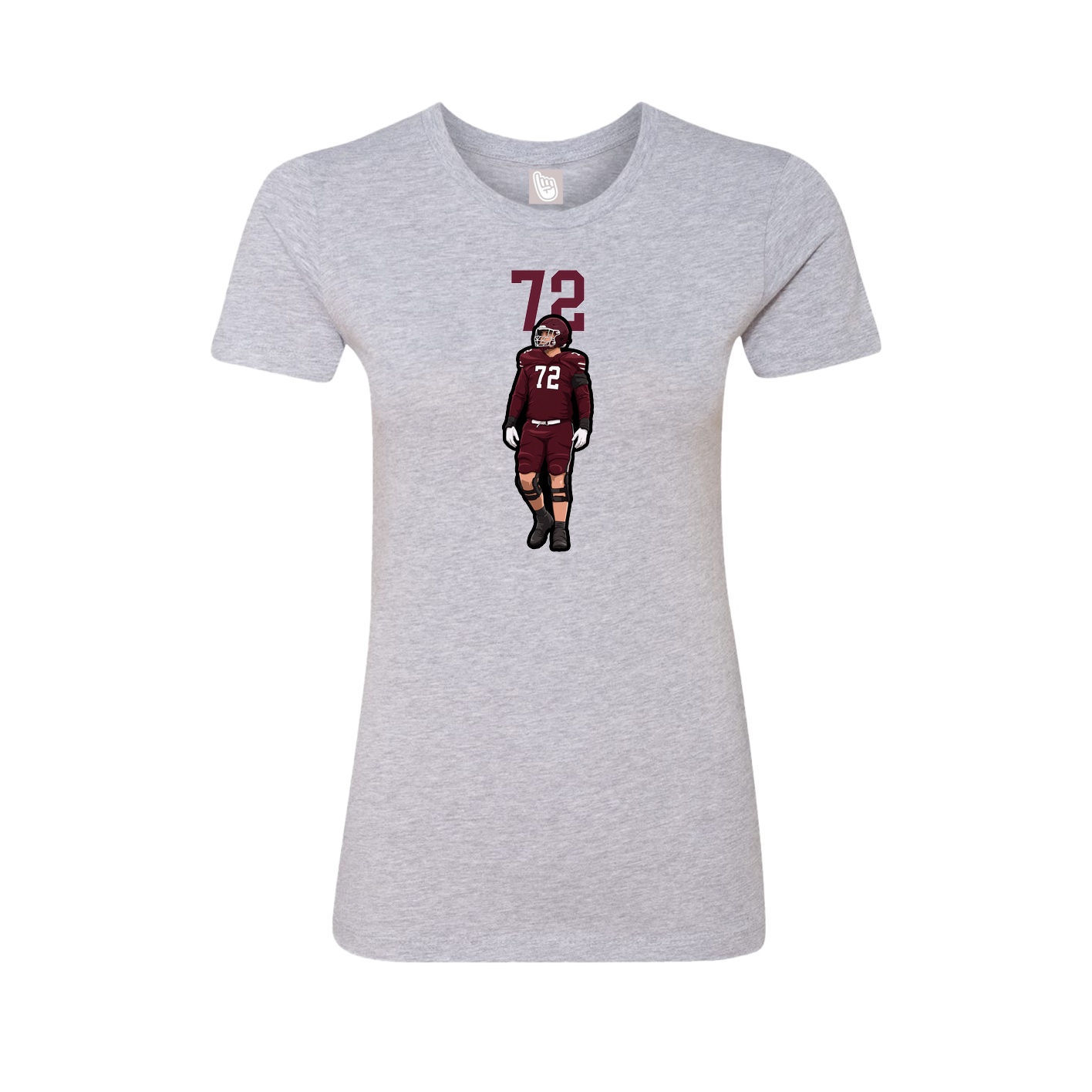 Fitted Women's Tee — Number Top in Grey