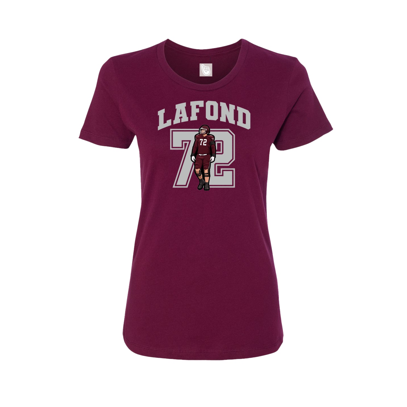 Fitted Women's Tee — Number in Maroon