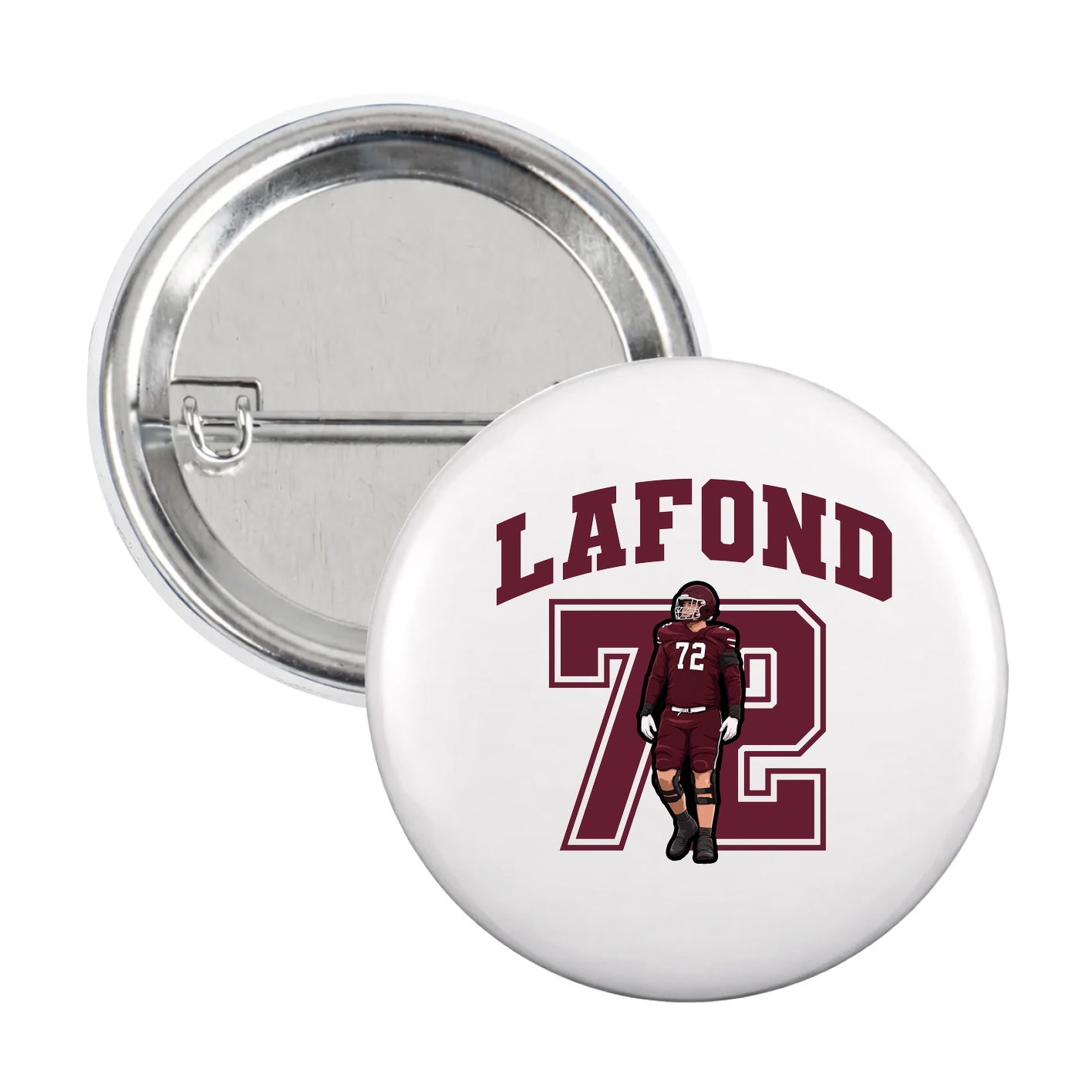 Game Day Button — Number in White