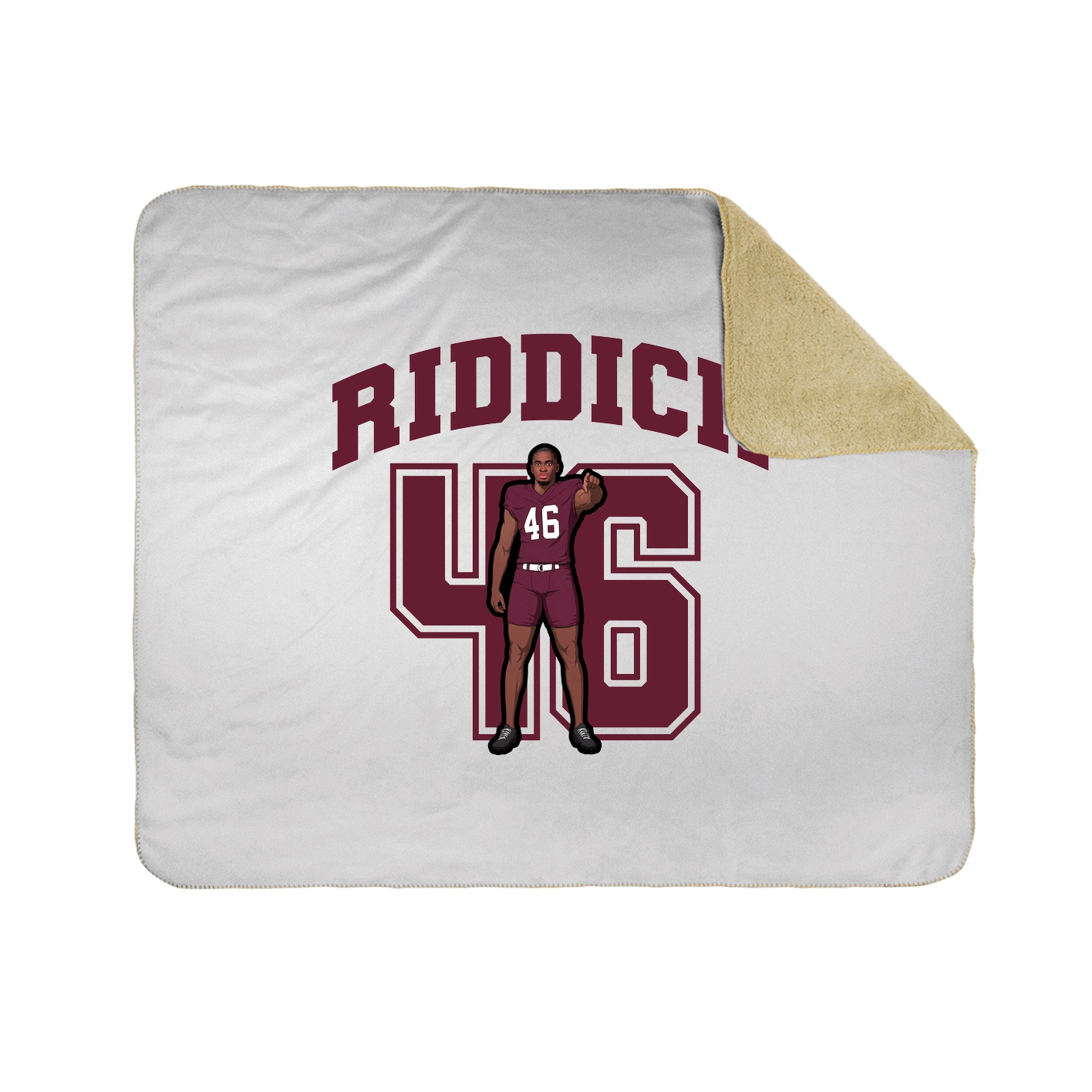 Throw Blanket — Number in White